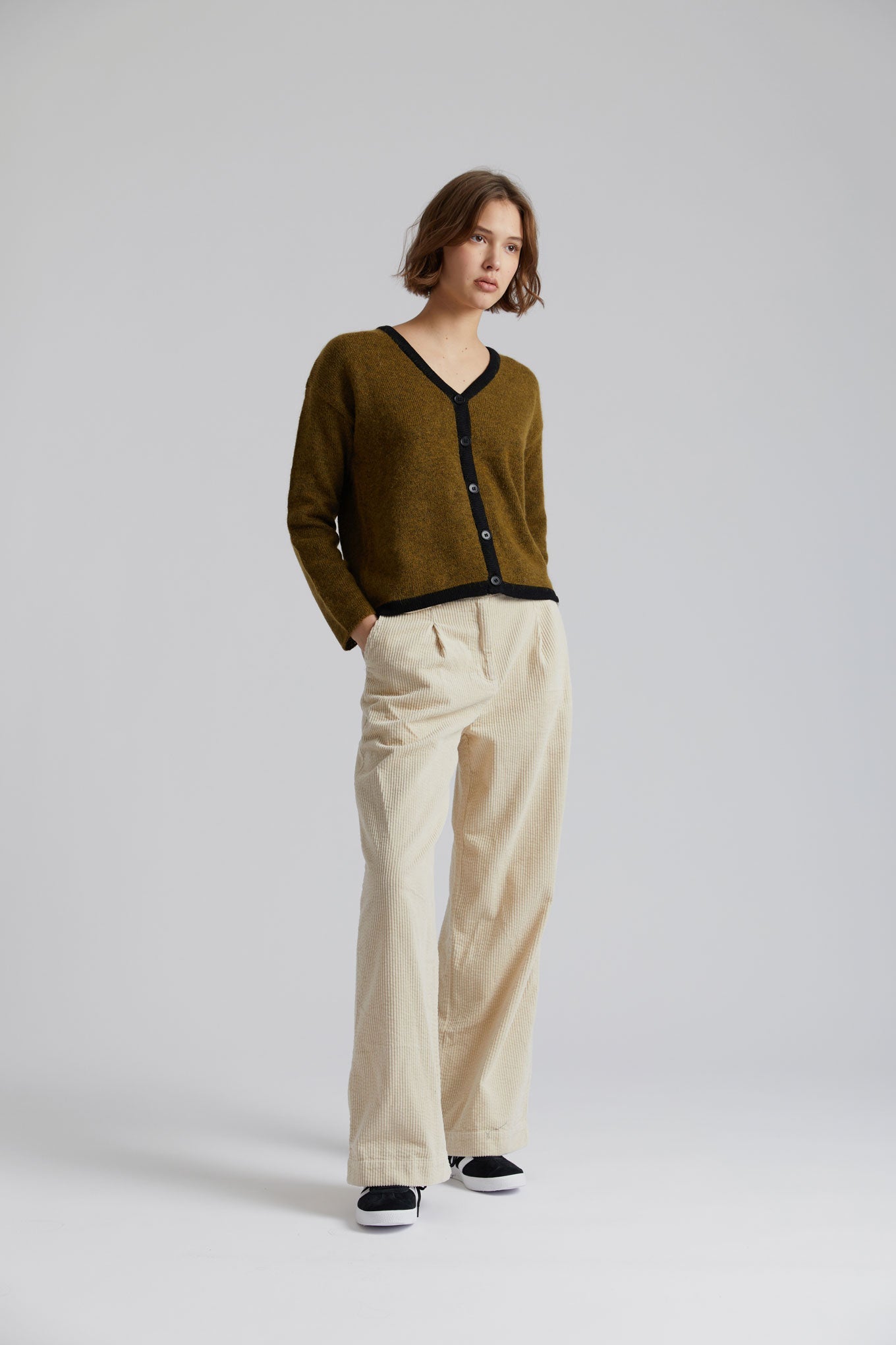 Light brown, wide corduroy trousers TIGER made of organic cotton by Komodo
