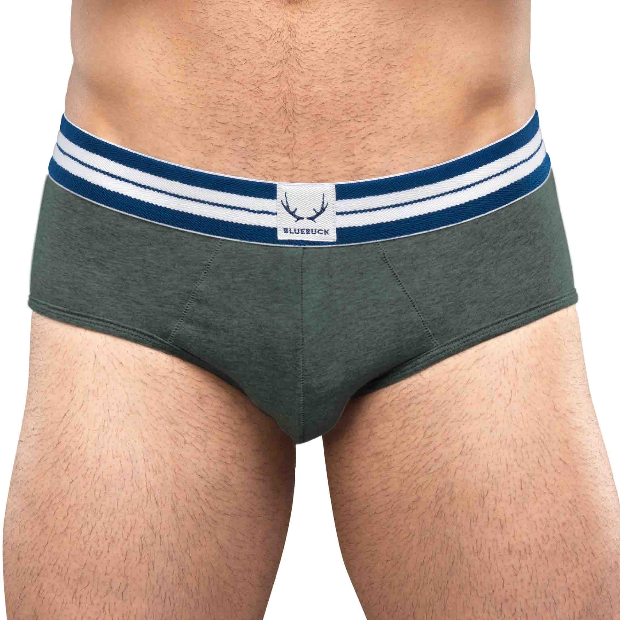 Dark green underpants made of organic cotton from Bluebuck