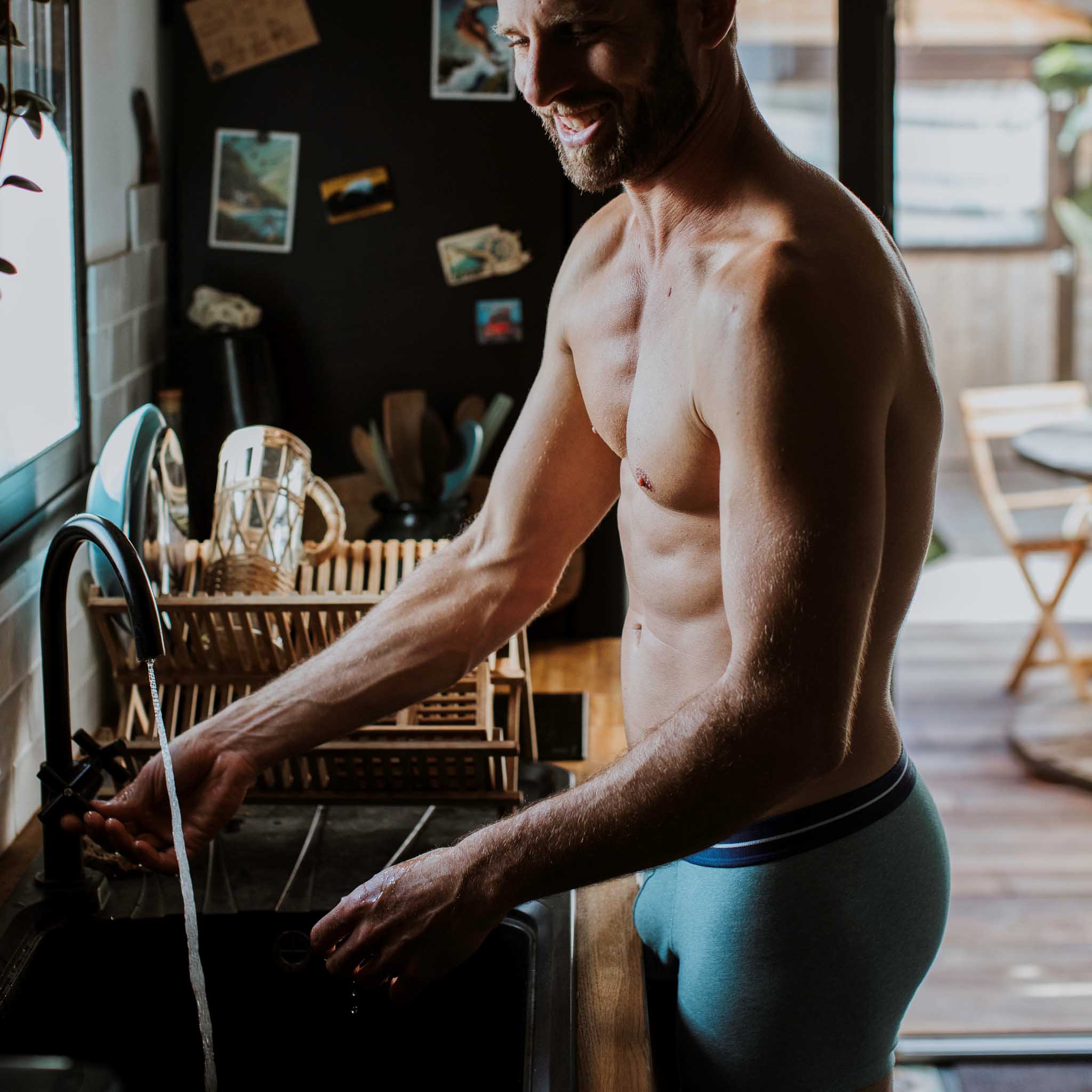 Mint green boxer shorts made of organic cotton and Seaqual from Bluebuck