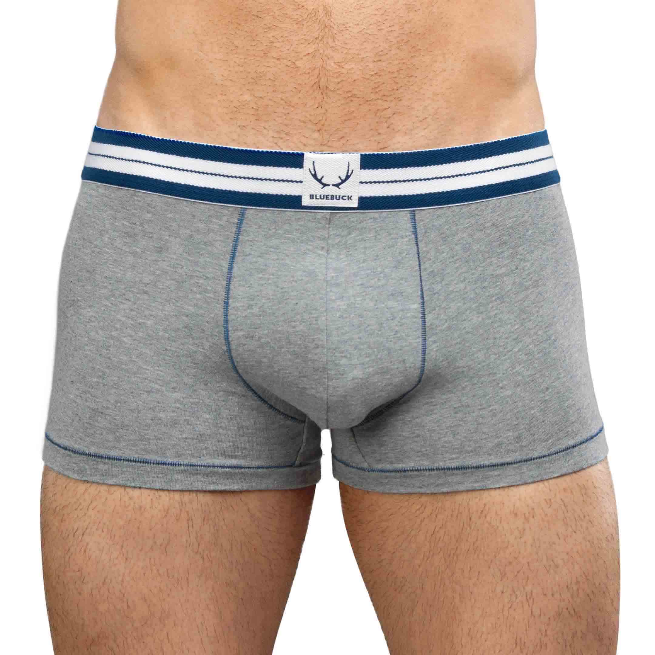 Gray organic cotton boxer shorts from Bluebuck