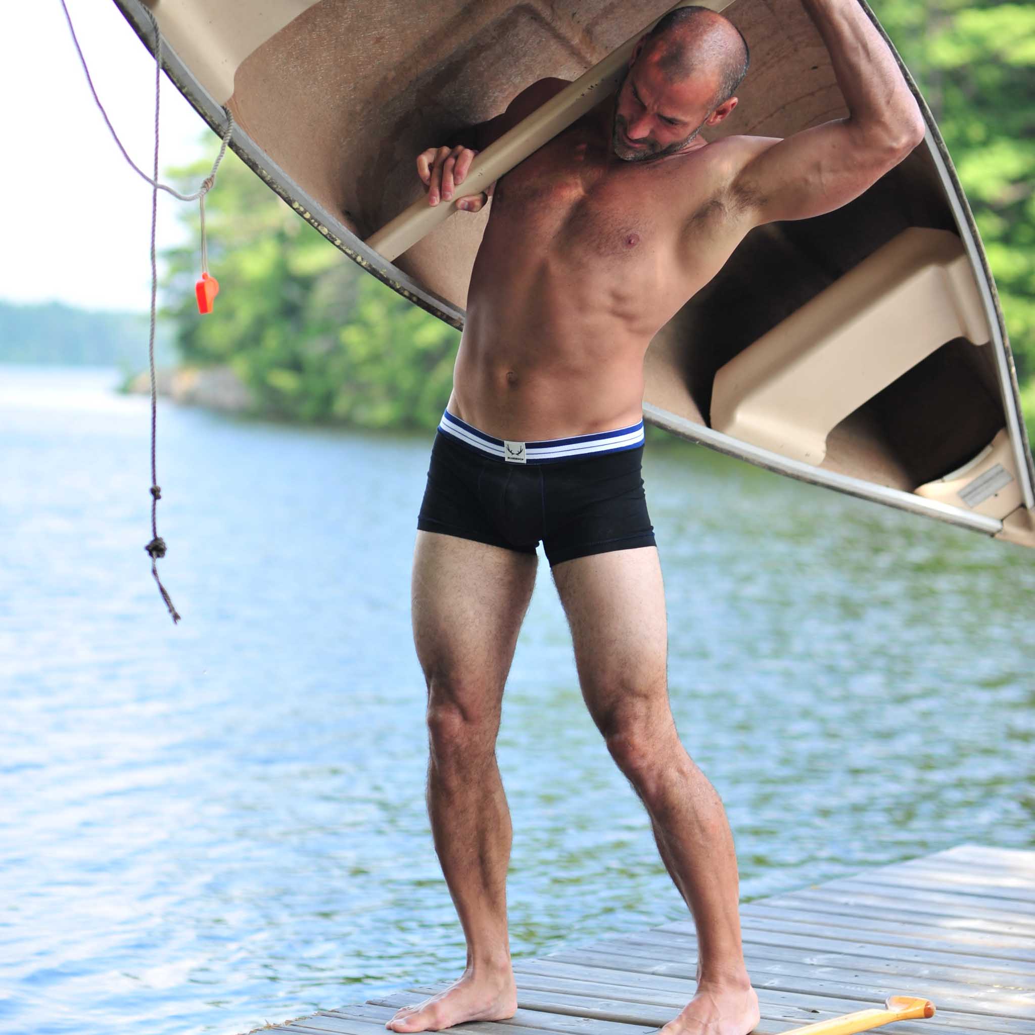 Black boxer shorts made from organic cotton from Bluebuck