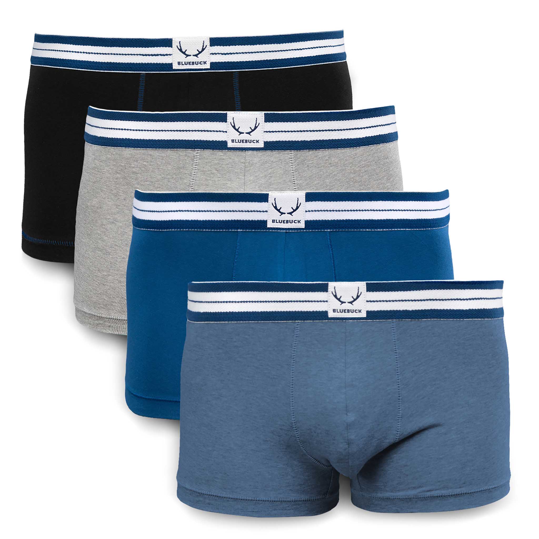Classic boxer shorts 4-pack made of organic cotton from Bluebuck