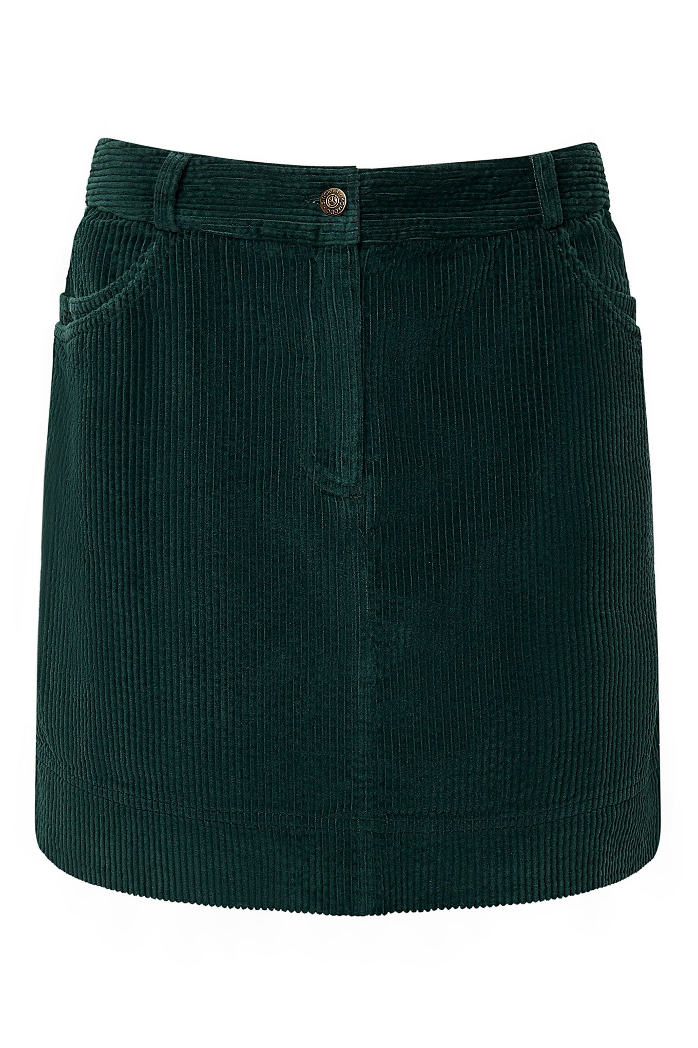 Mini jupe LEONI en velours côtelé vert foncé en coton 100% biologique de Komodo