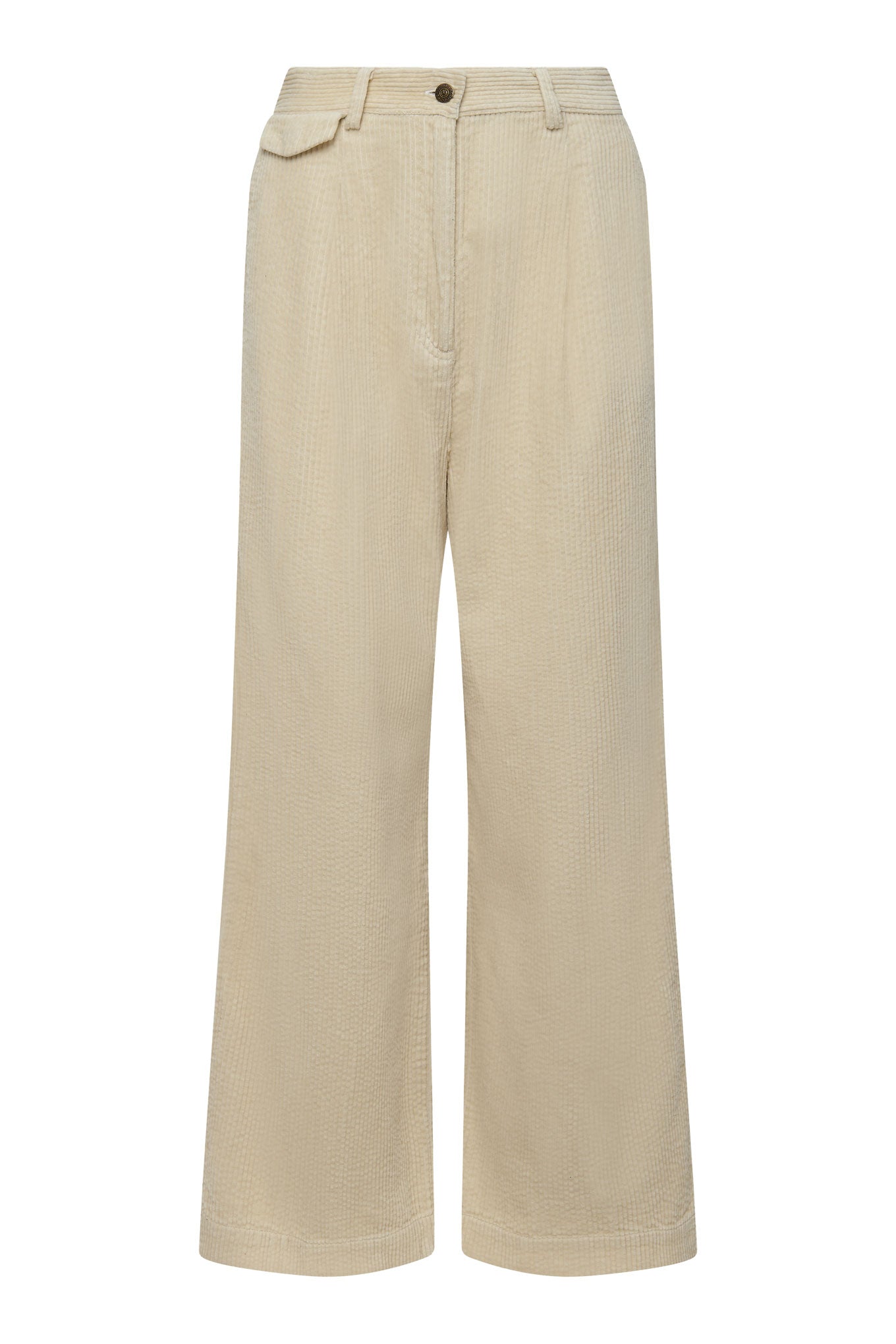 Pantalon large en velours côtelé marron clair TIGER en coton biologique de Komodo