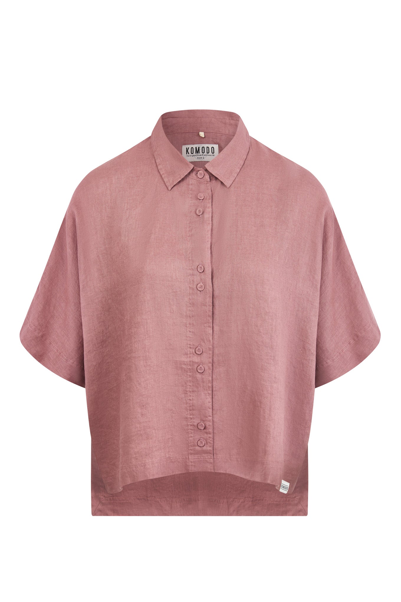 Pink shirt KIMONO made of organic linen from Komodo
