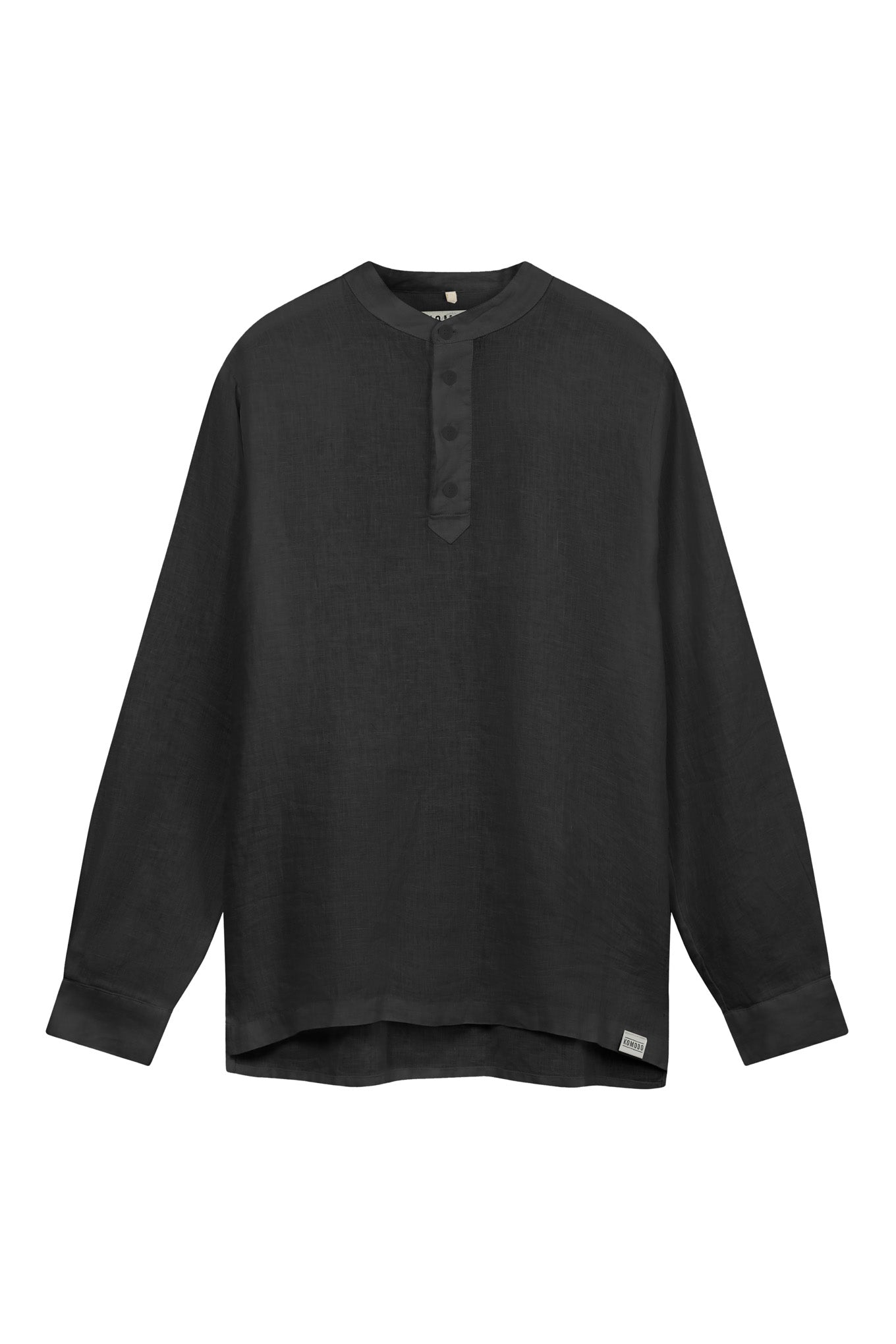 Schwarzes, langärmliges Shirt JULIAN aus Bio-Leinen von Komodo