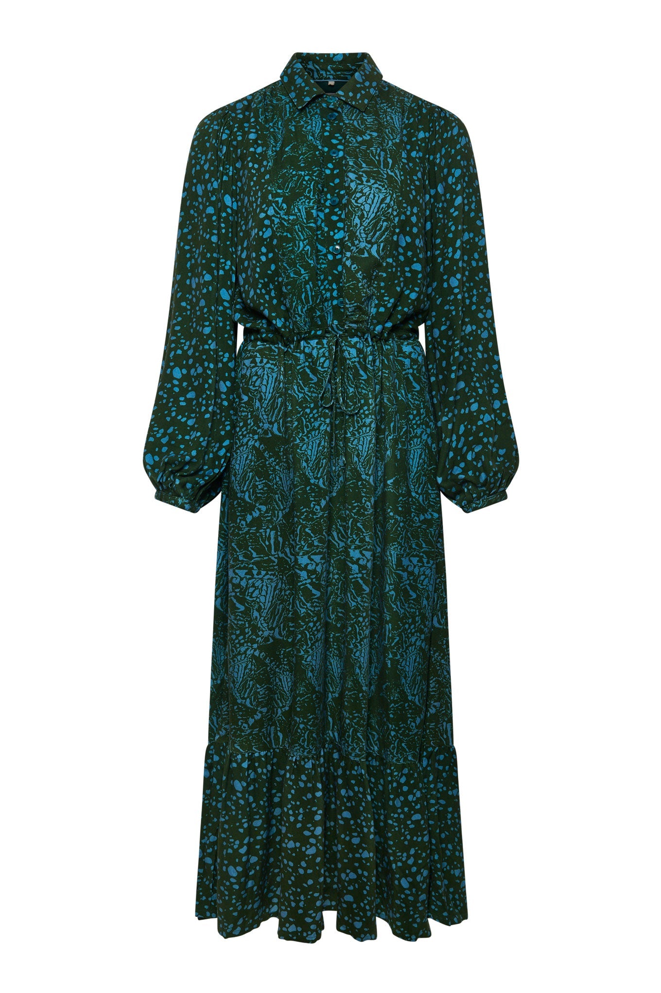 Black, blue, long-sleeved dress VENUS made of Lenzing Rayon by Komodo
