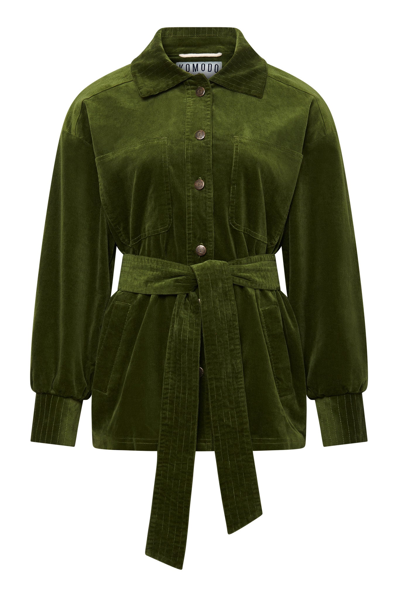 Veste en velours côtelé vert APPOLINO en coton 100% biologique de Komodo 