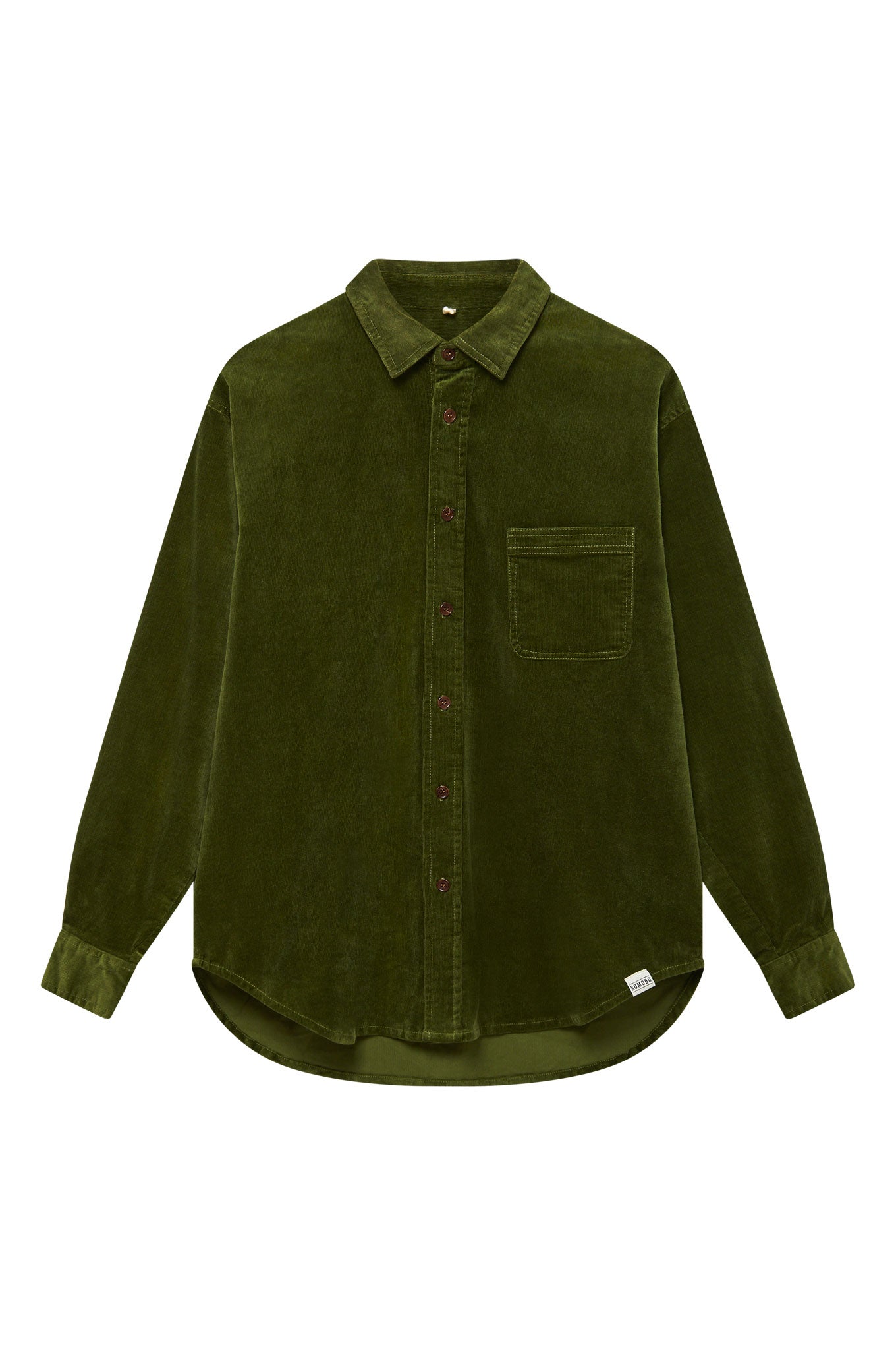 Grünes Cord-Hemd ABEL aus 100% Bio-Baumwolle von Komodo