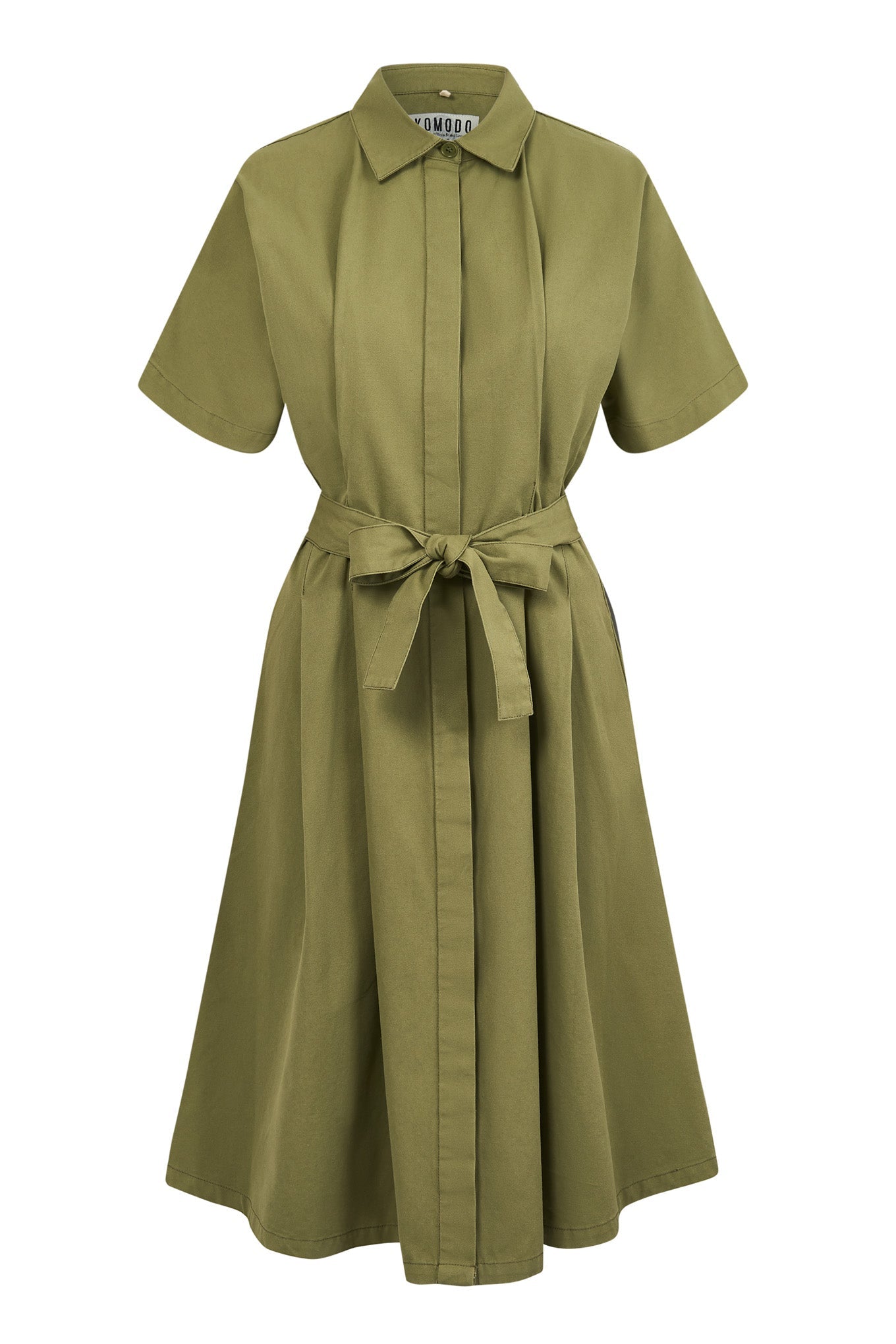 Light green, short-sleeved dress ASHES made from 100% organic cotton by Komodo