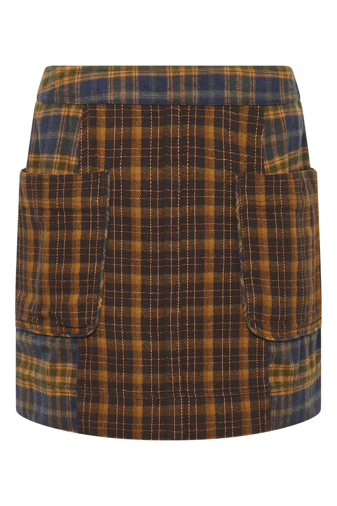 Mini-jupe à carreaux colorée SUKI en coton 100% biologique de Komodo