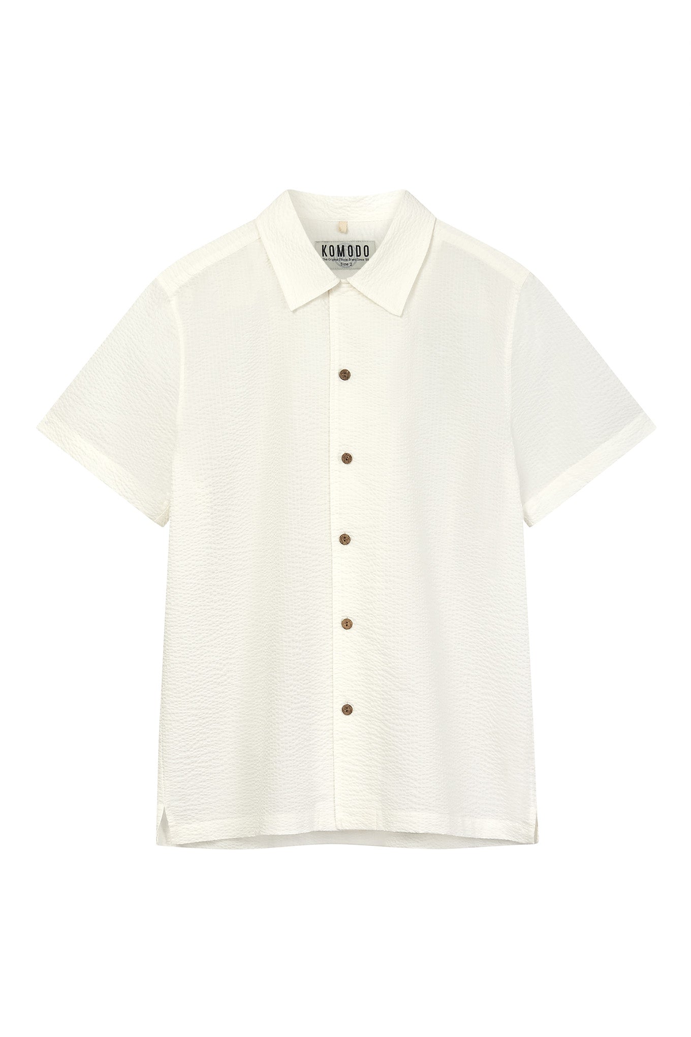 Weisses, kurzärmliges Hemd SPINDRIFT aus Bio-Baumwolle und Maisgewebe von Komodo