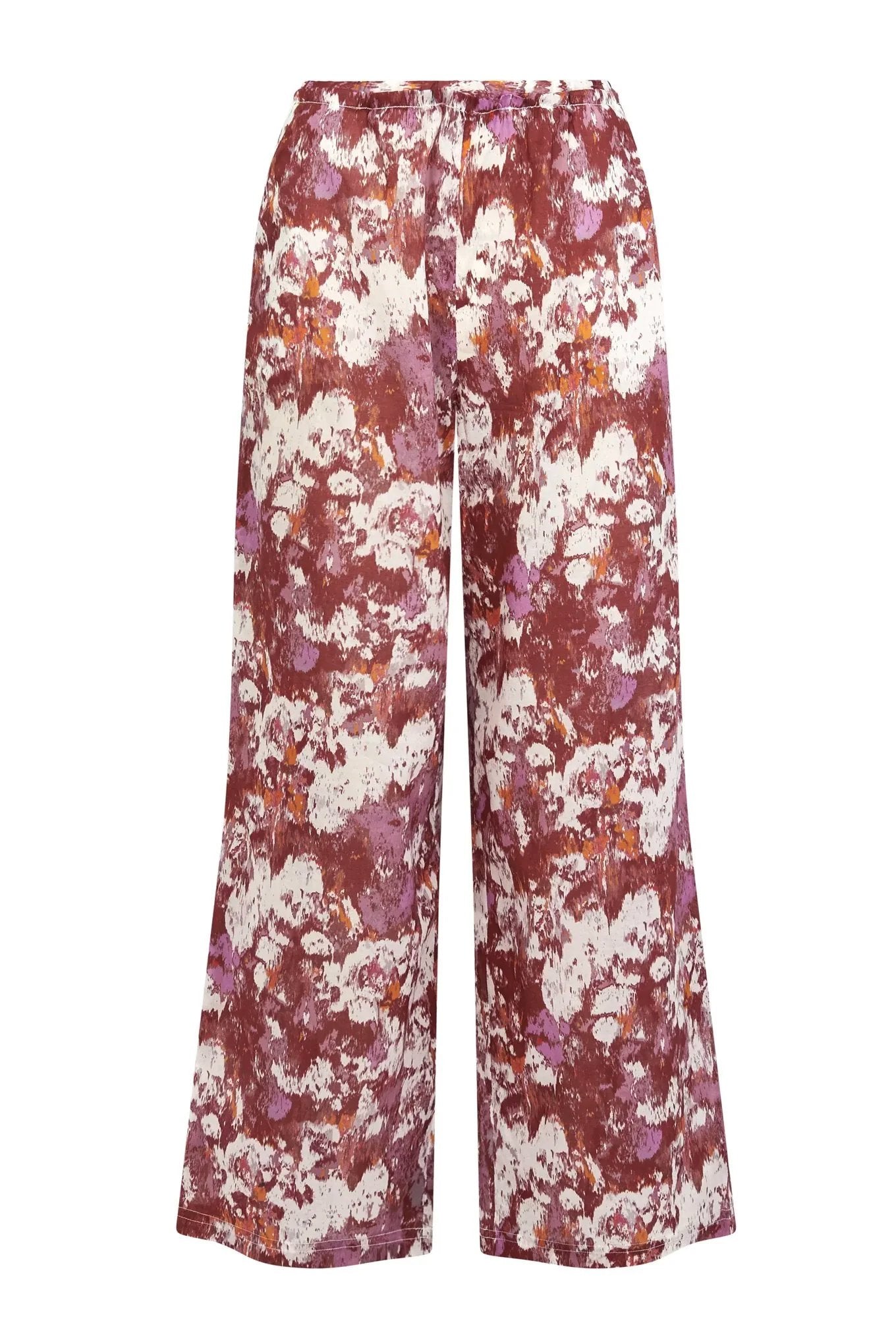 Poppy red Nari Palazzo trousers made from 100% organic cotton by Komodo