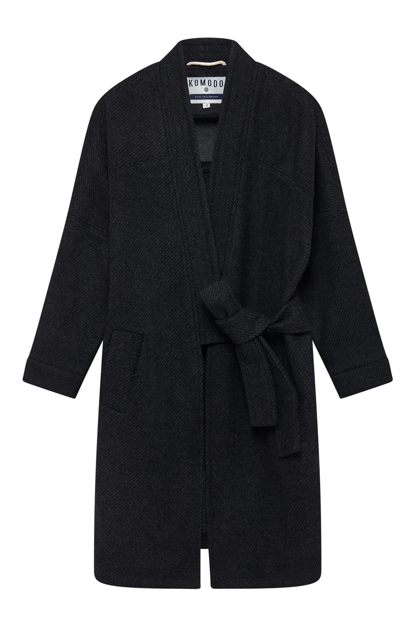 Schwarzer Mantel KAIA aus Wolle von Komodo