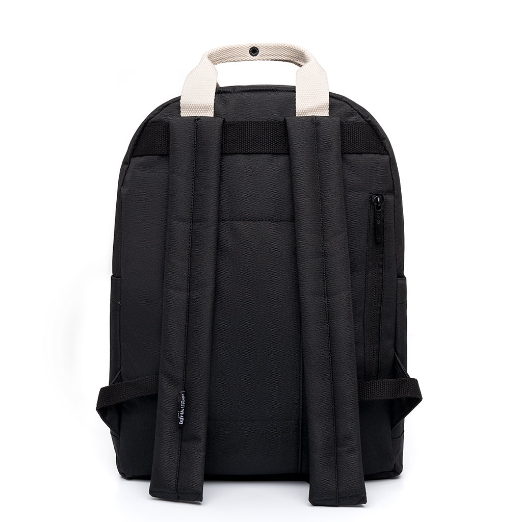 Black backpack Capsule (15l) made from recycled PET plastic bottles