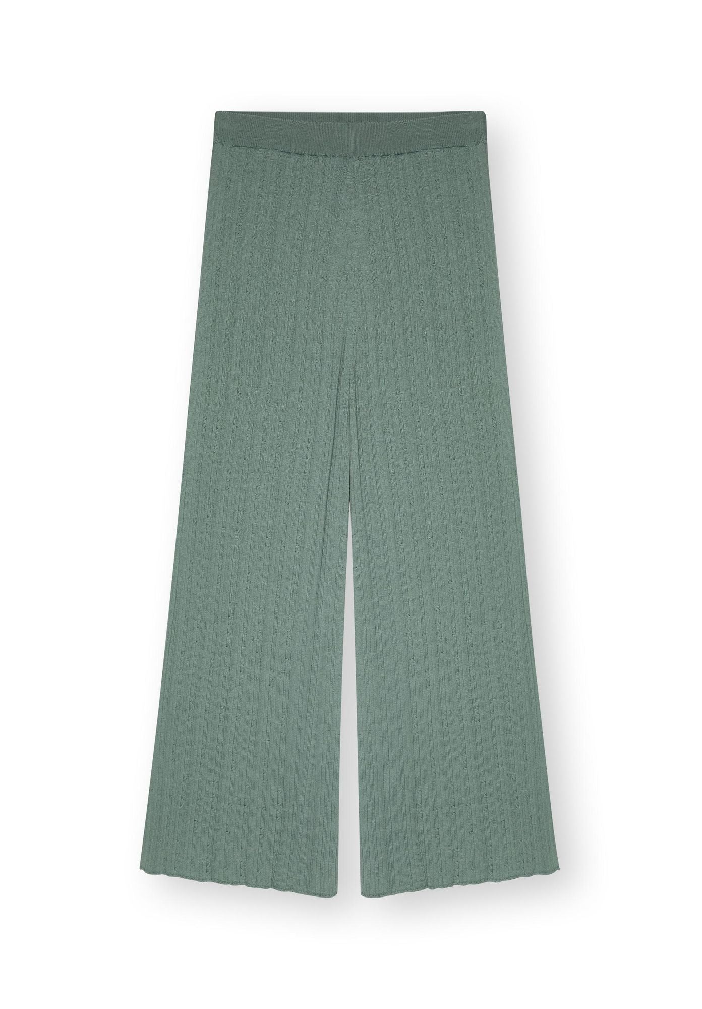 Pantalon LATHI forme culotte vert antique de LOVJOI en coton biologique