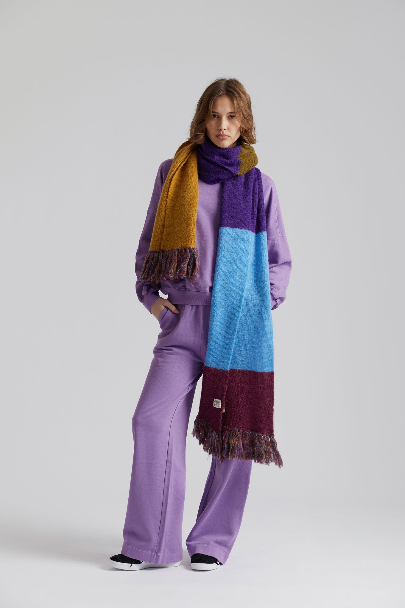Purple, wide jogging pants SOLEIL made from 100% organic cotton by Komodo