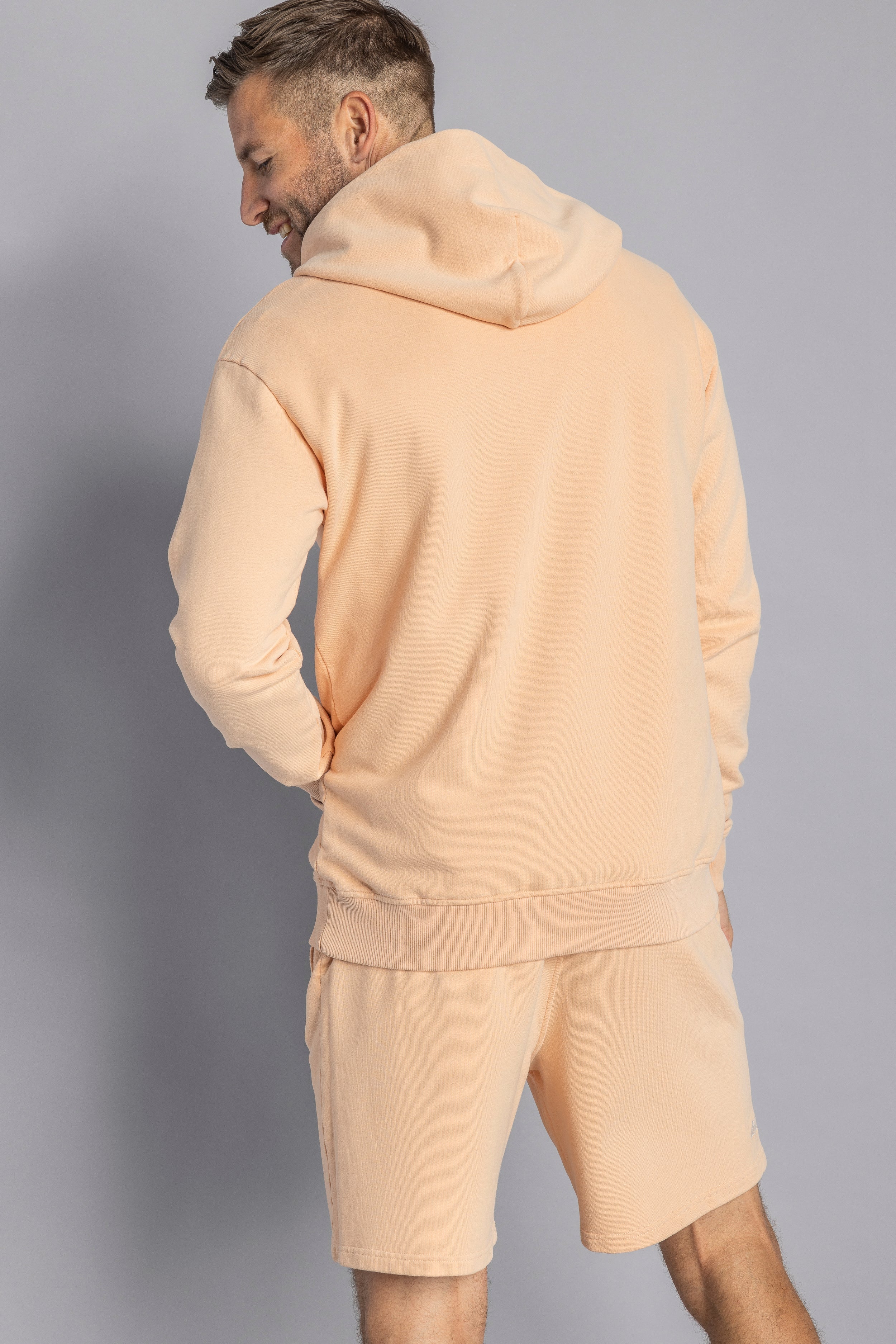 Peach-colored hoodie Premium Peached made from 100% organic cotton from DIRTS