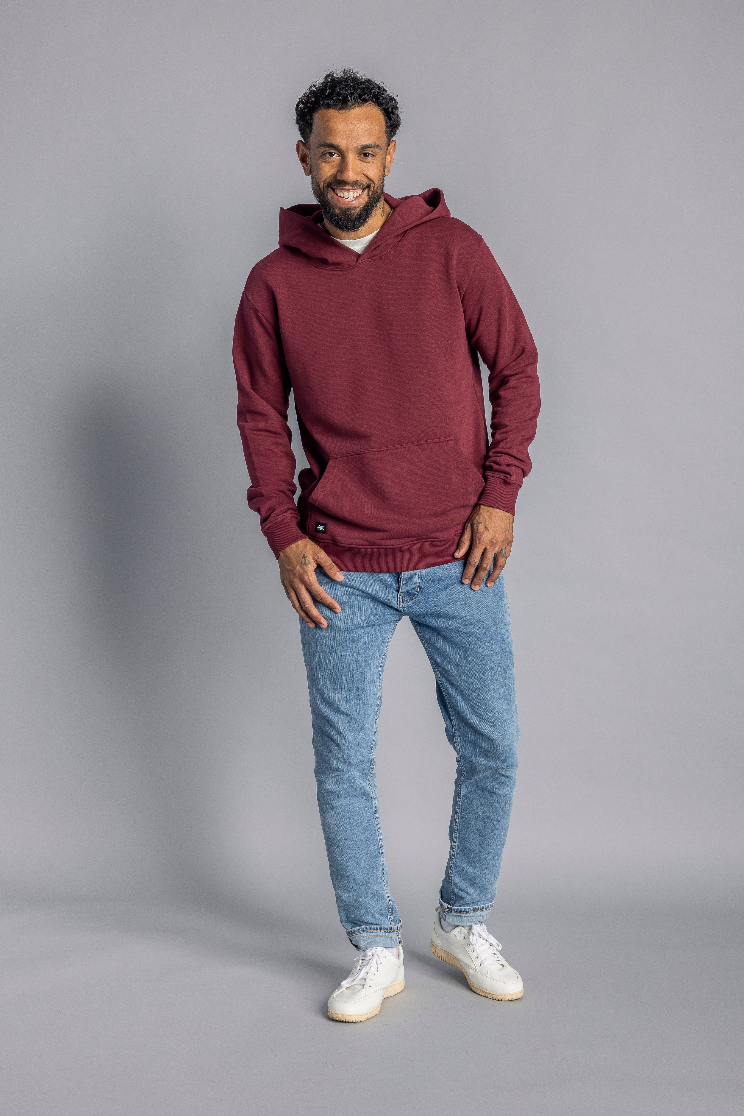 Dark red hoodie Premium Blank made from 100% organic cotton from DIRTS