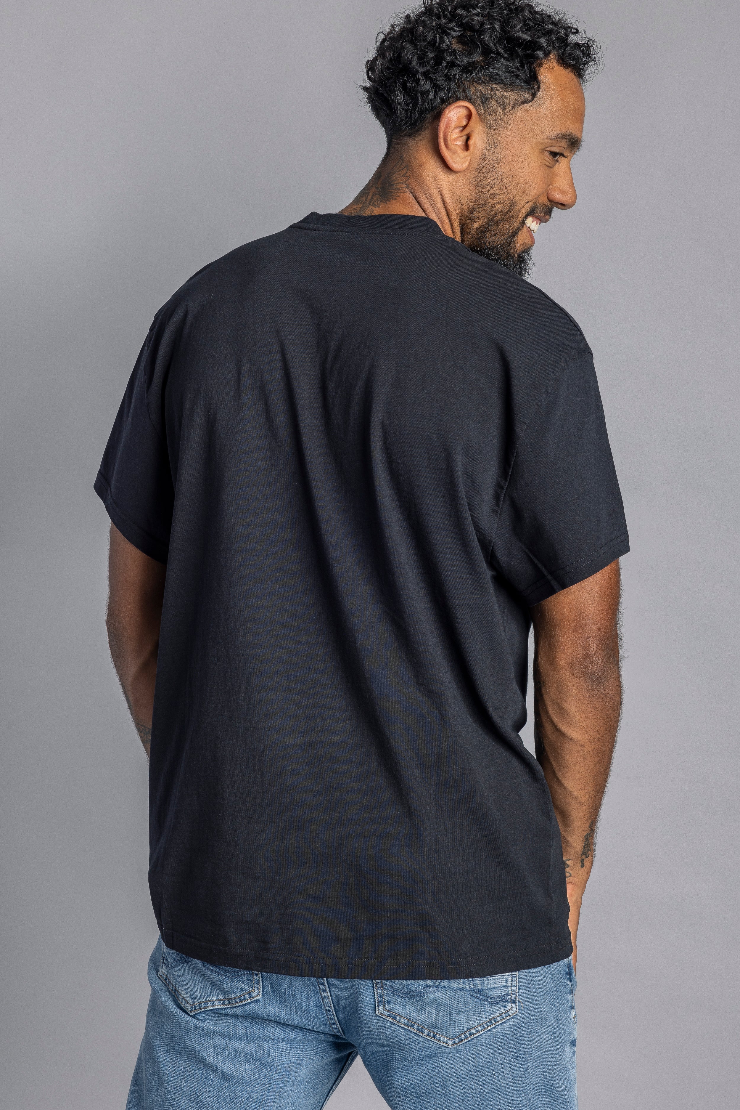 T-shirt oversize noir en laine recyclée de DIRTS