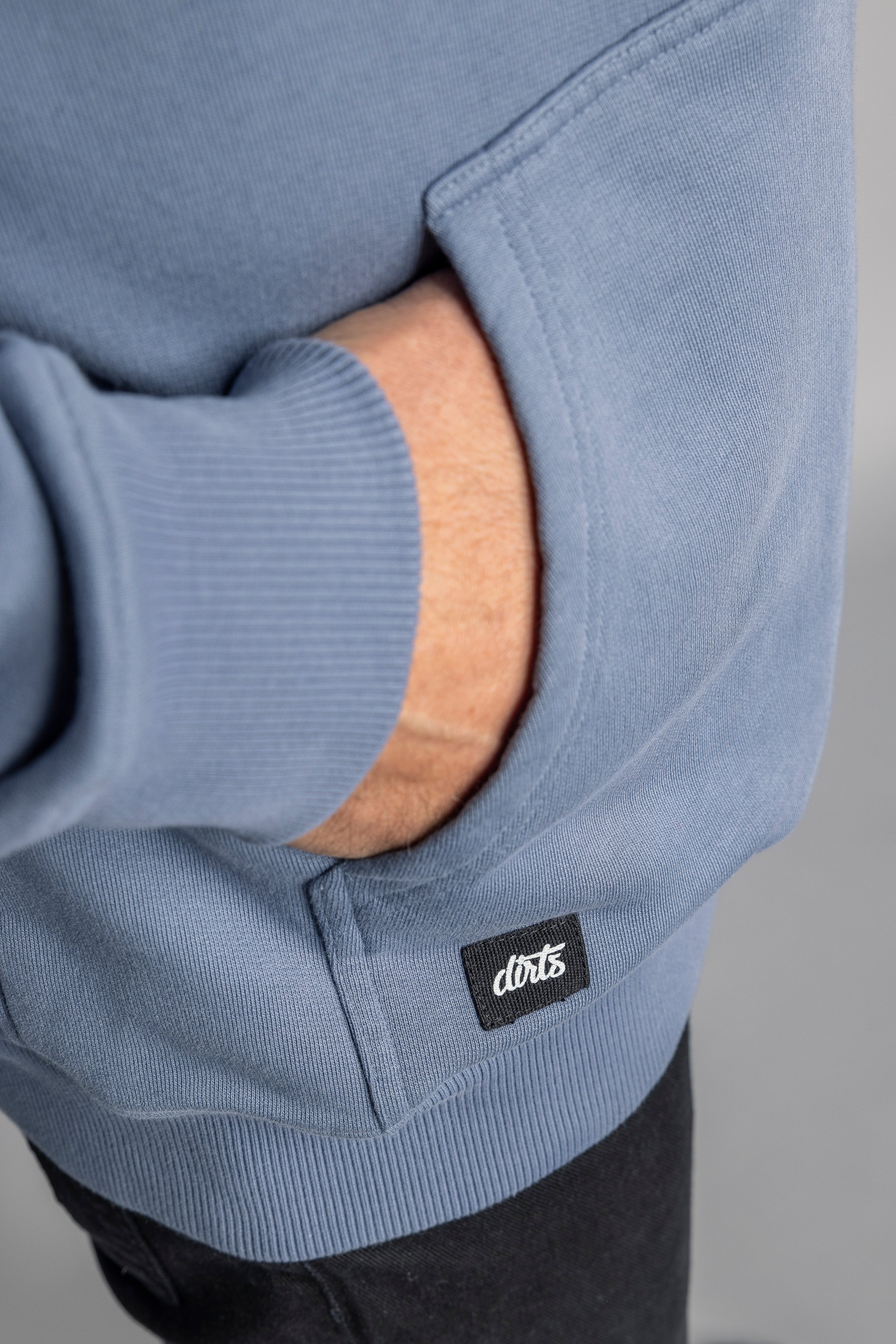 Sweat à capuche bleu Premium Blank en coton 100% biologique de DIRTS