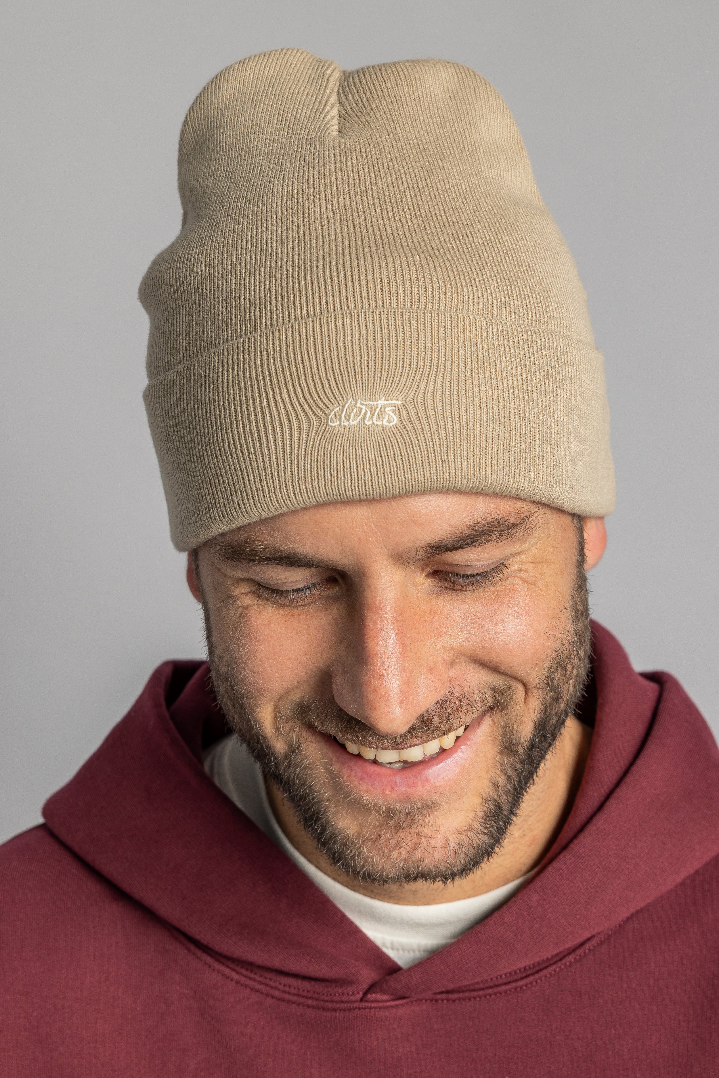 Beige Beanie Classic made from 100% organic cotton from DIRTS