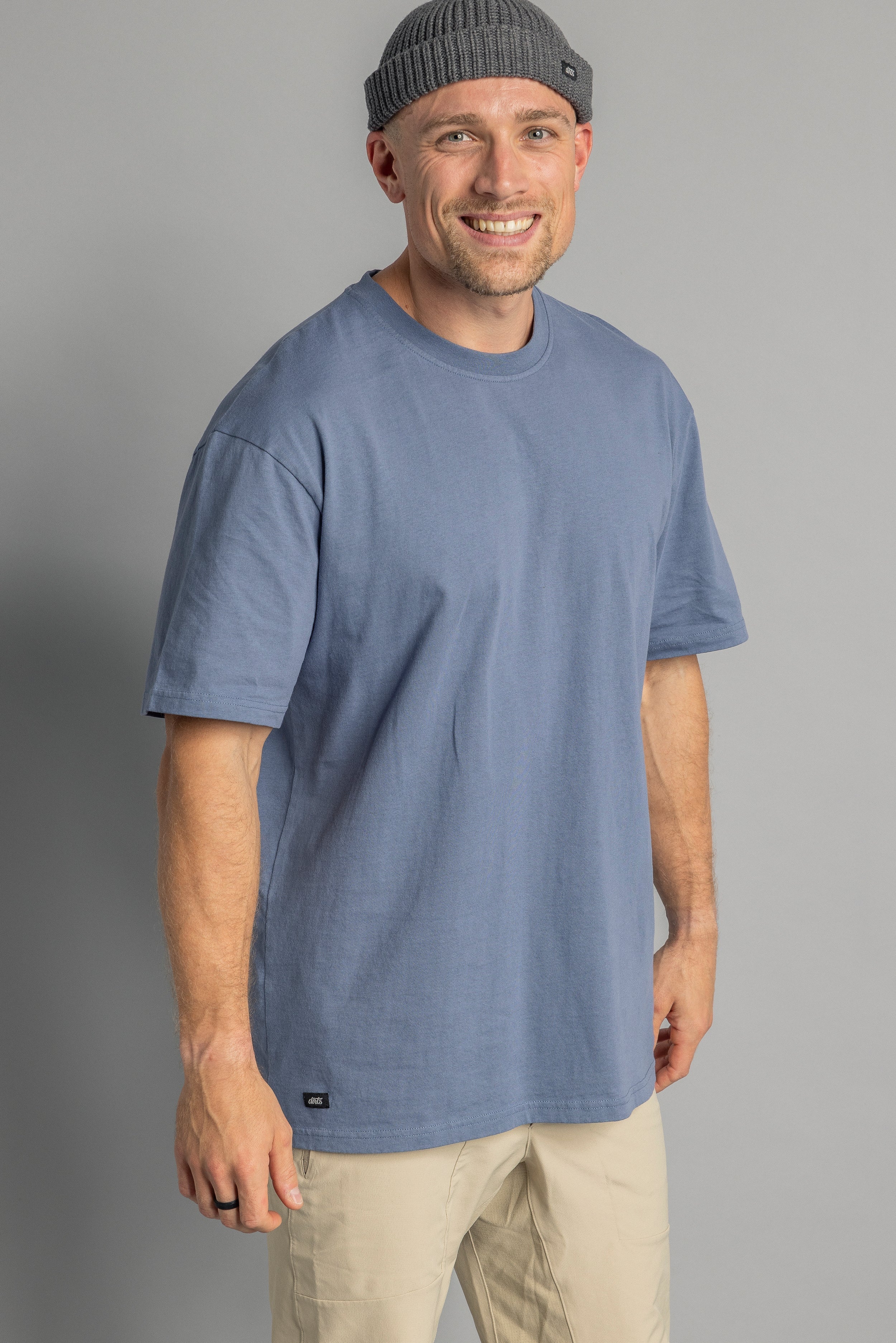Blaues Oversized T-Shirt aus recycelter Baumwolle von DIRTS