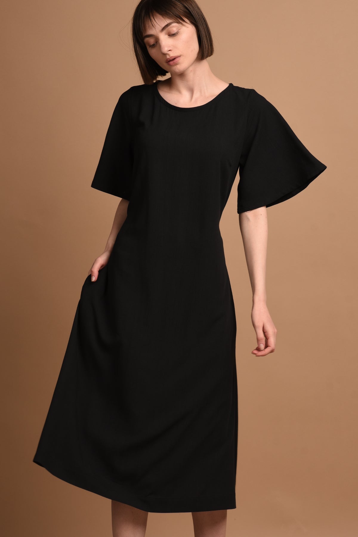 Black dress Nika made of 100% viscose by Ayani