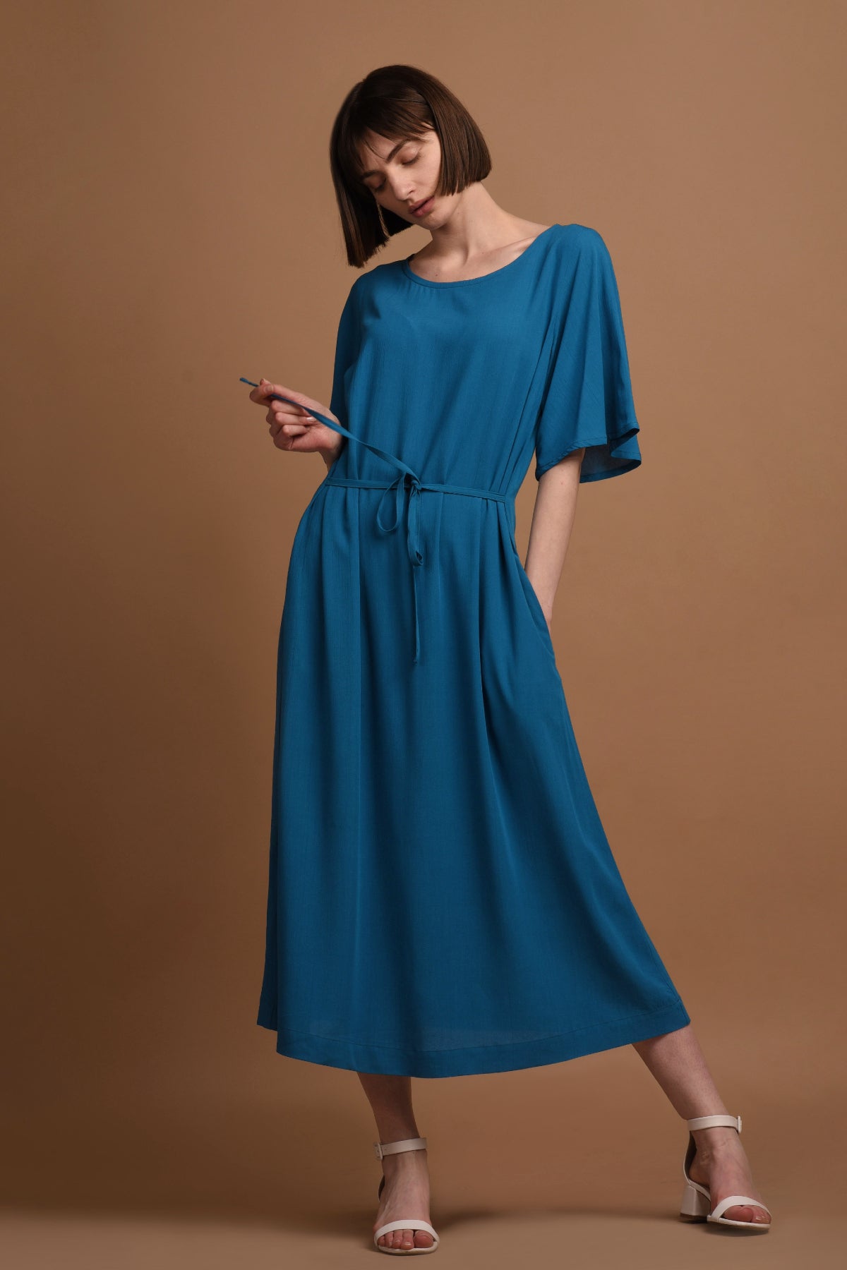 Blue dress Nika made of 100% viscose by Ayani