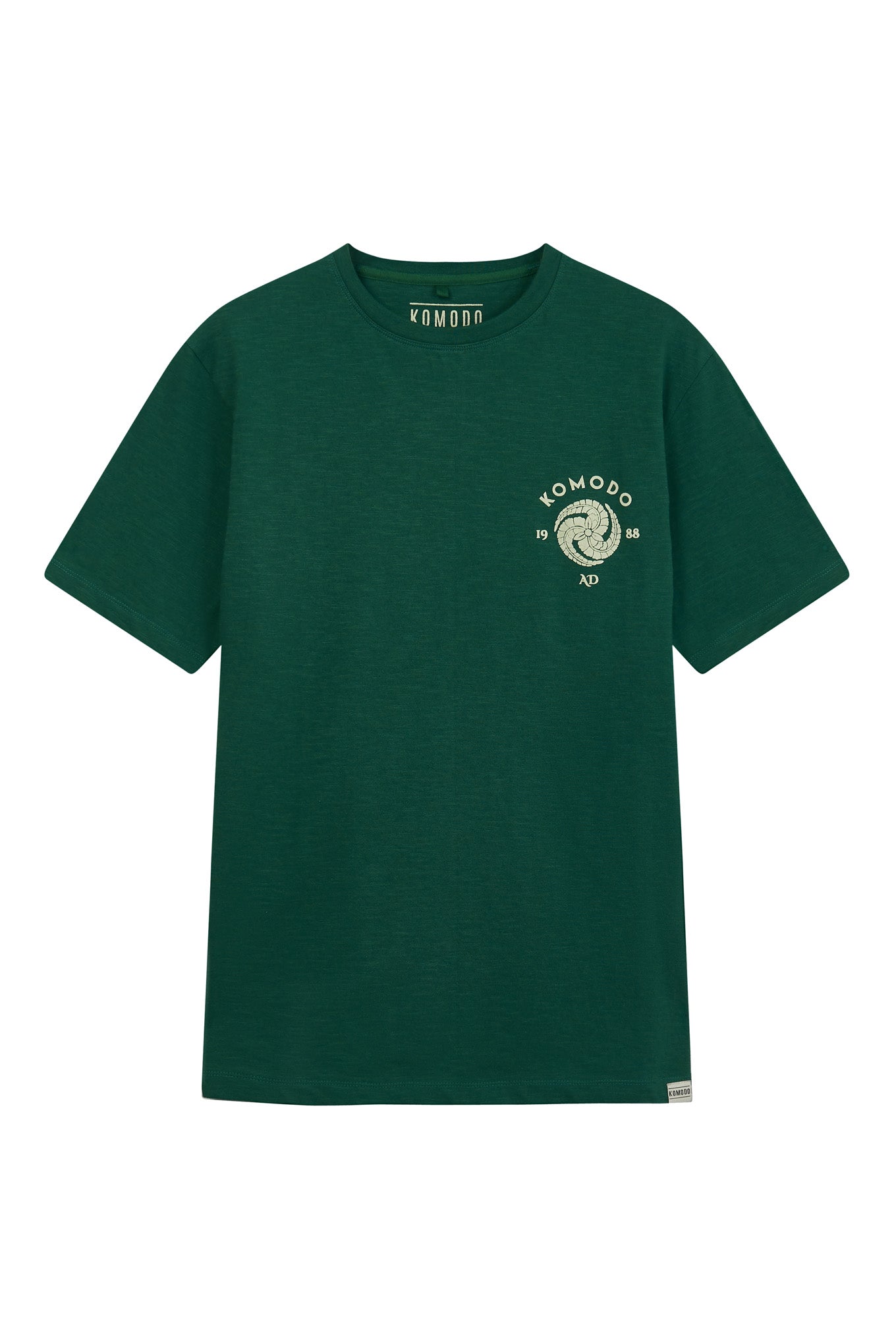 Dunkelgrünes T-Shirt CREST aus Bio-Baumwolle von Komodo