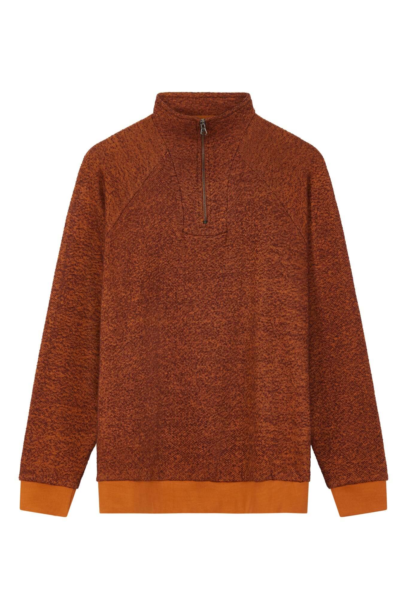 Oranger Zip - Pullover MARCUS aus 100% Bio-Baumwolle von Komodo