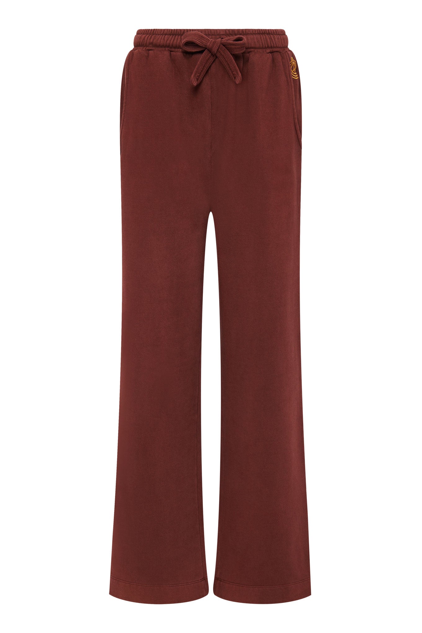 Brown, wide jogging pants SOLEIL made from 100% organic cotton by Komodo