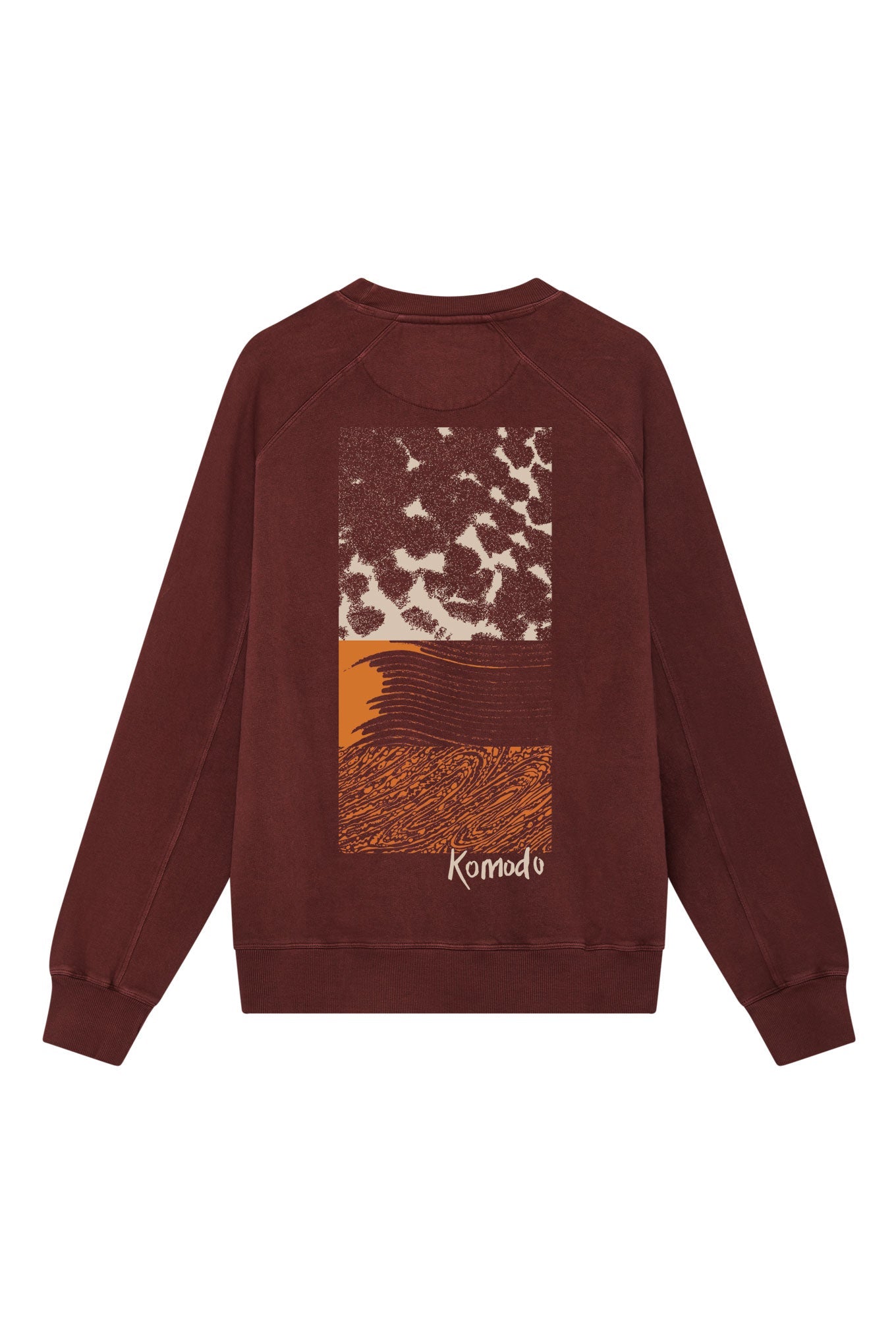 Brown-red sweater BLOCK TEXTURE made from 100% organic cotton by Komodo