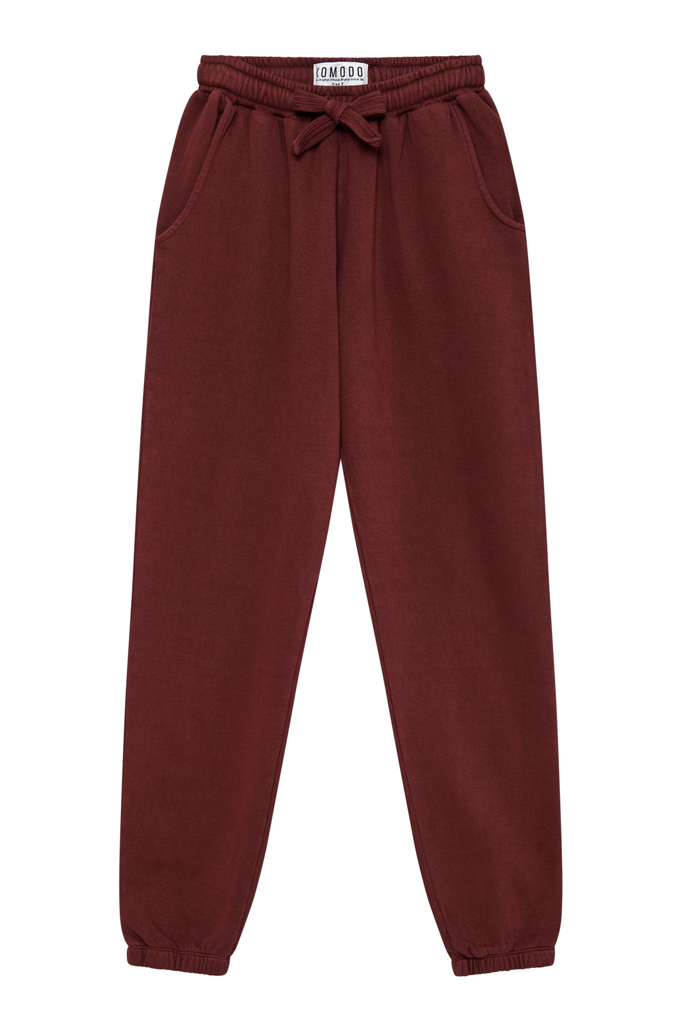 Pantalon de jogging ADAM rouge foncé en coton 100% biologique de Komodo