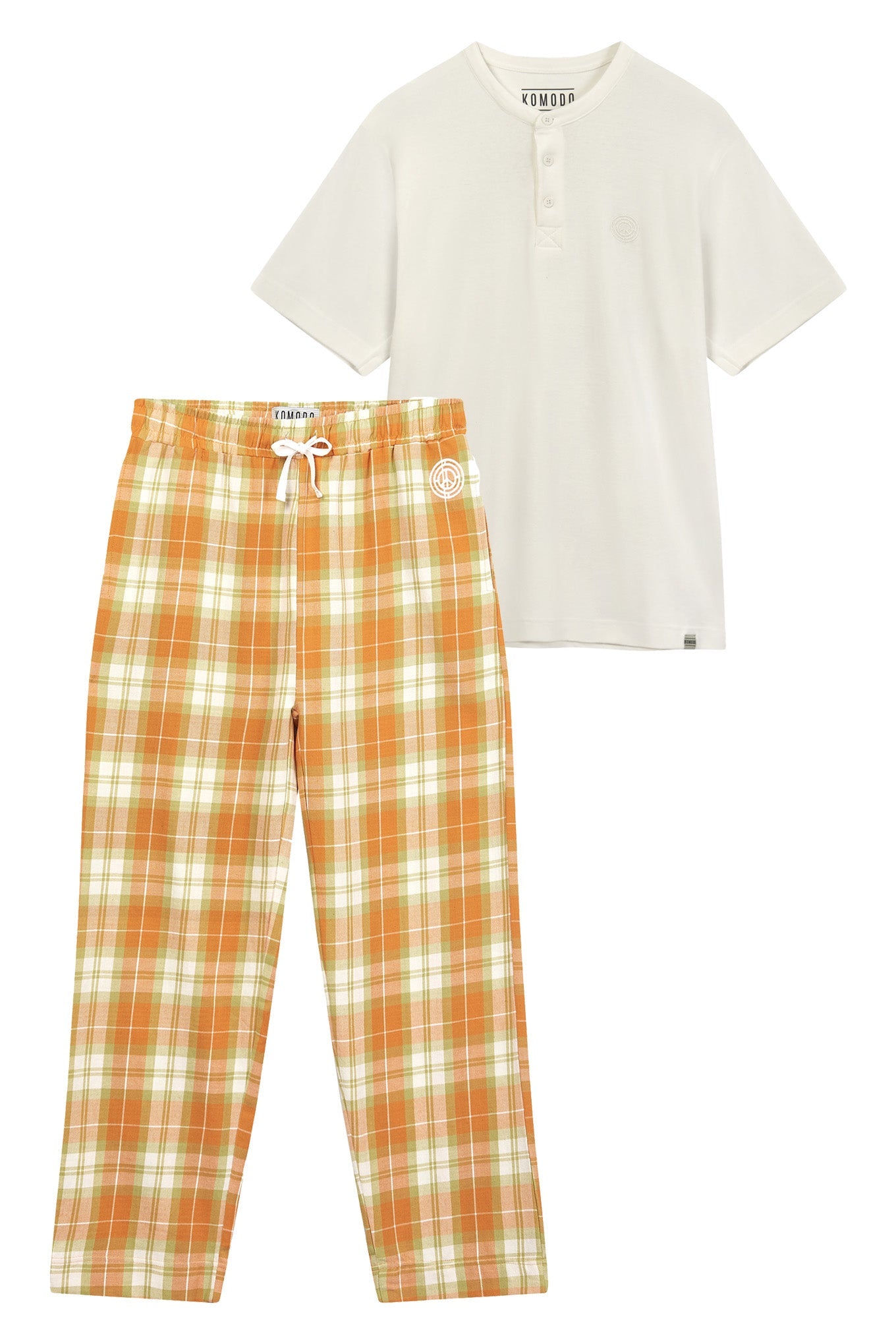 Orange-weisses Pyjama Set JIM JAM aus Bio-Baumwolle von Komodo