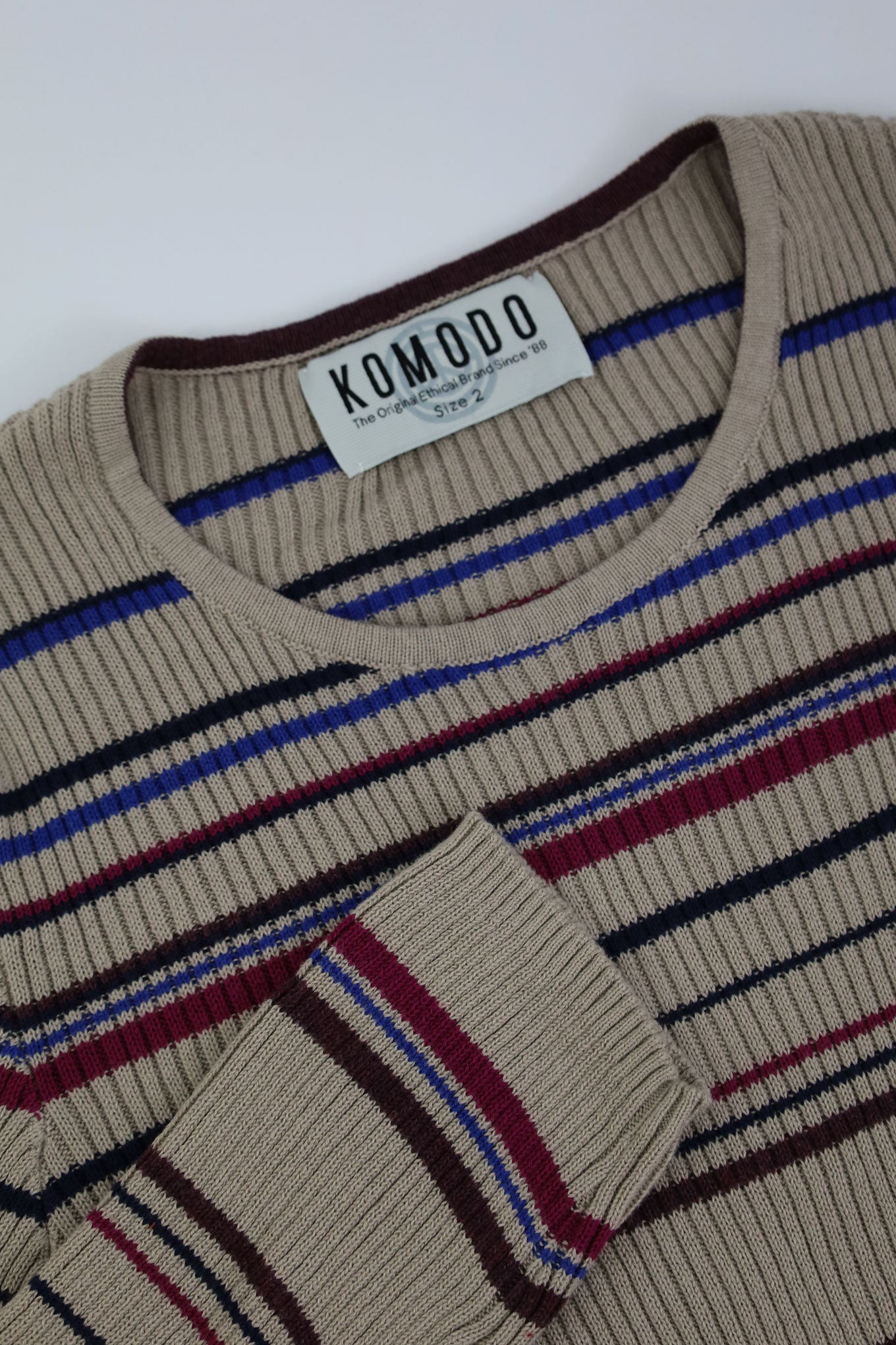 Bunt, gestreifter Pullover ANNABELLE aus 100% Bio-Baumwolle von Komodo