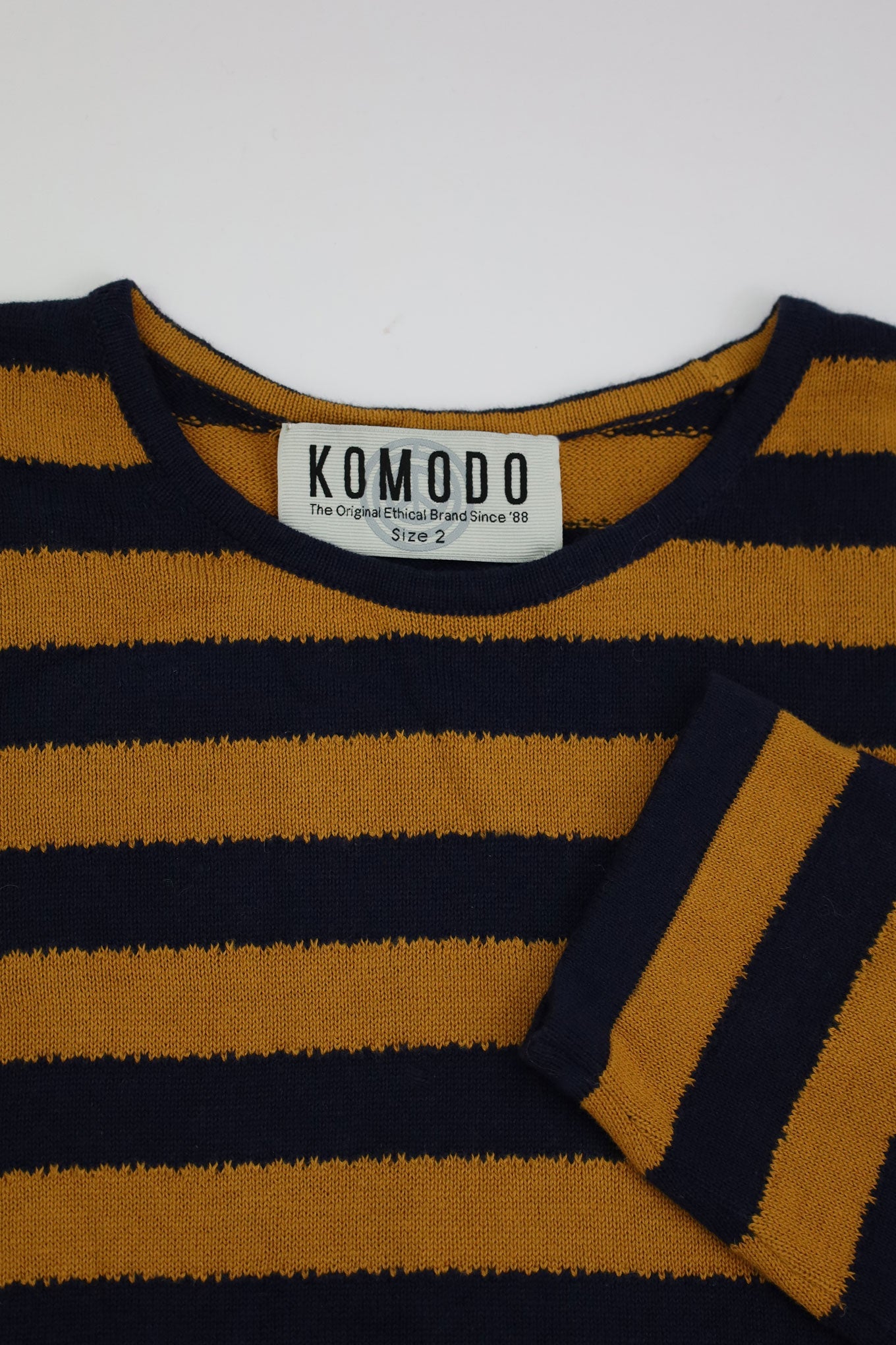 Gelb gestreifter Pullover CHARLIE aus 100% Bio-Baumwolle von Komodo