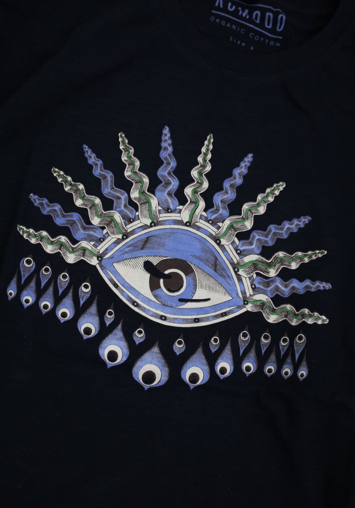 Dunkel - blaues, langärmeliges T-Shirt HAKON KOMODO EYE aus 100% Bio-Baumwolle von Komodo