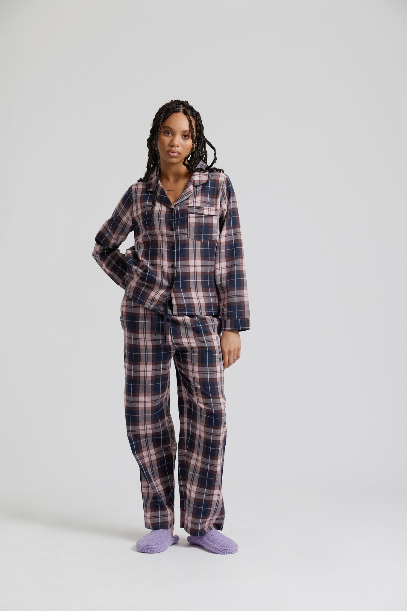 Mauve pajama set JIM JAM made from 100% organic cotton from Komodo
