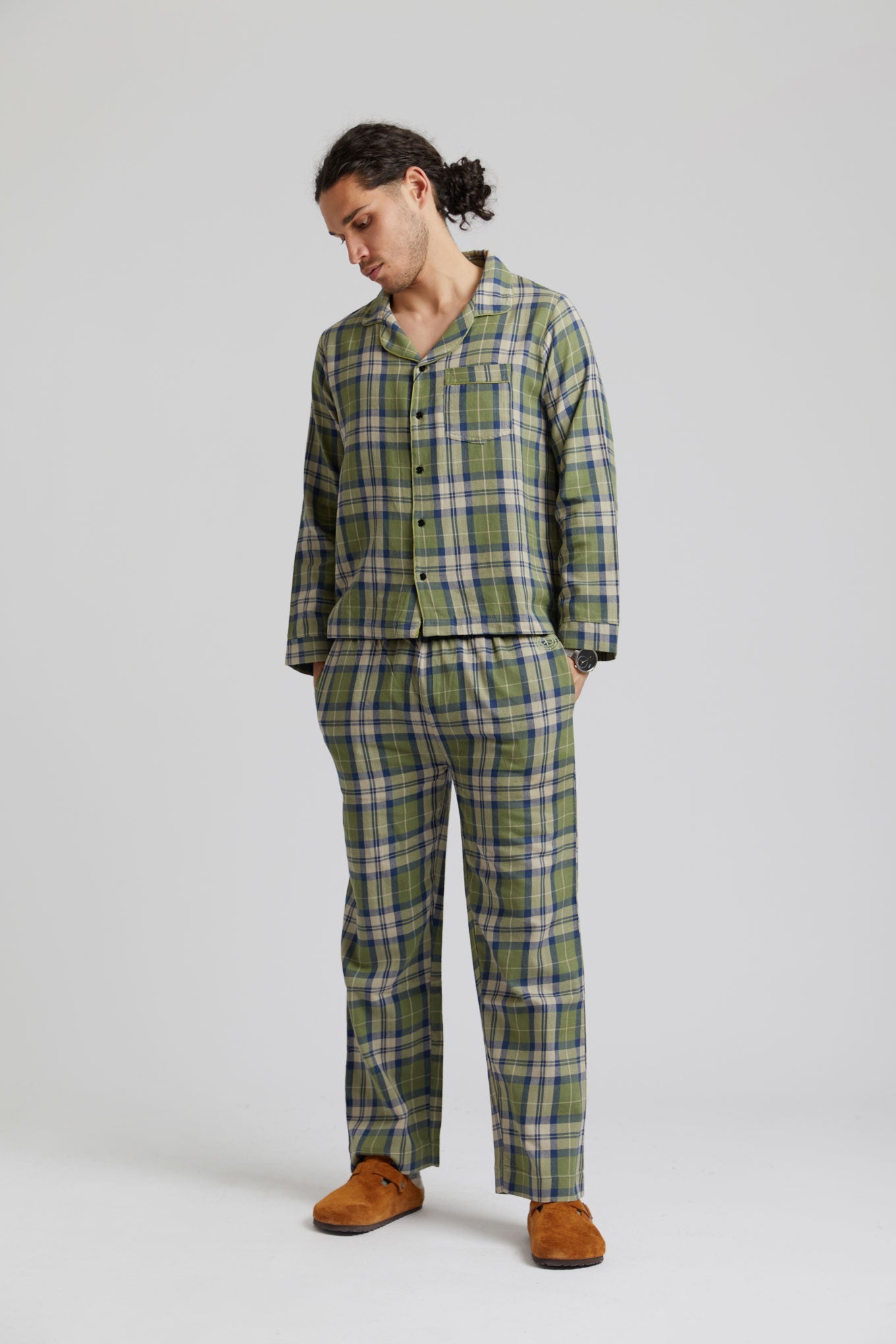 Green pajama set JIM JAM made from 100% organic cotton from Komodo 