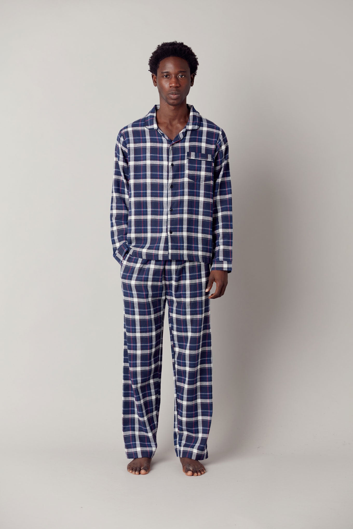 Dunkelblaues Pyjama-Set JIM JAM aus 100% Bio-Baumwolle von Komodo