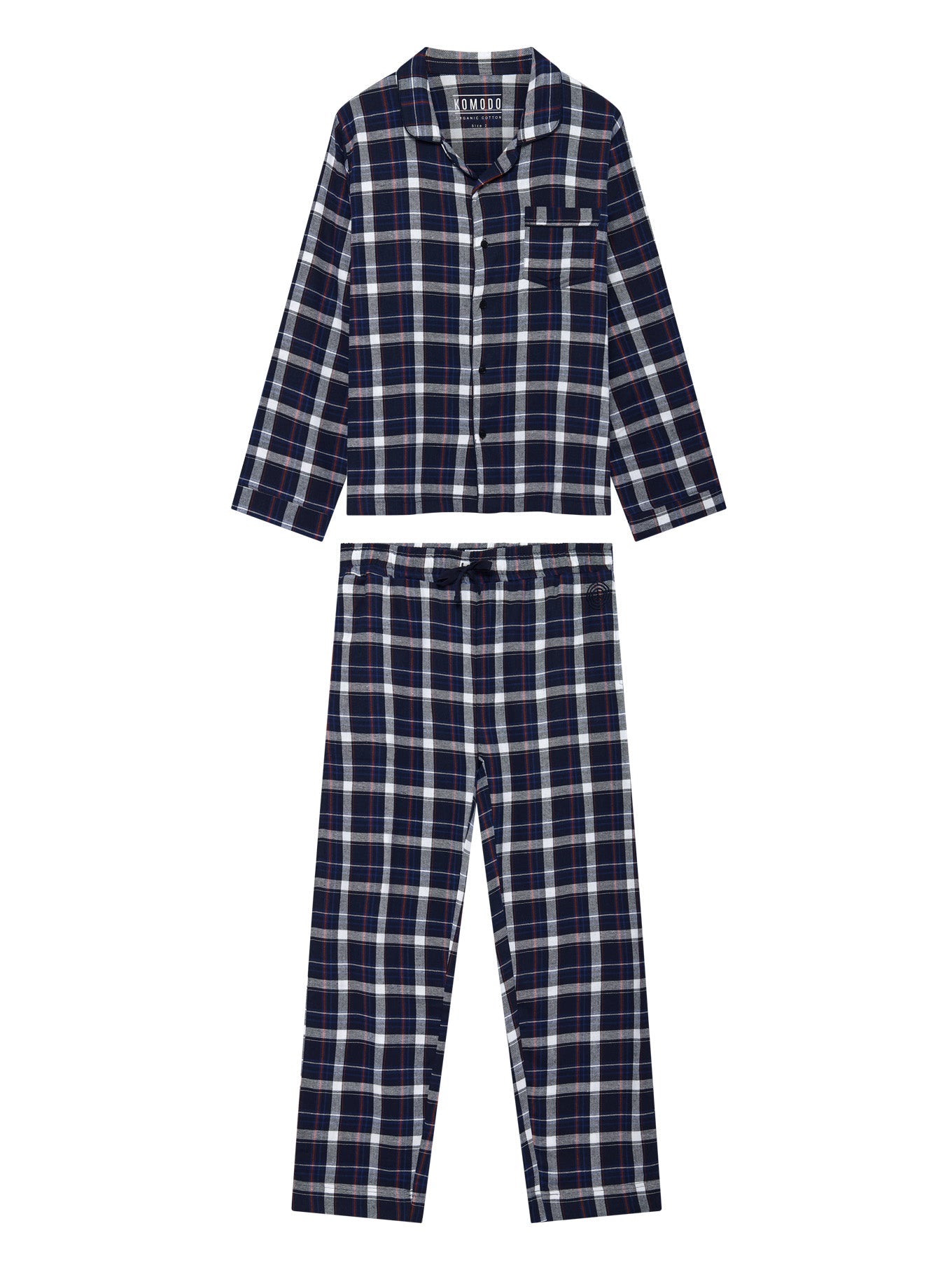 Dunkelblaues Pyjama JIM JAM aus 100% Bio-Baumwolle von Komodo