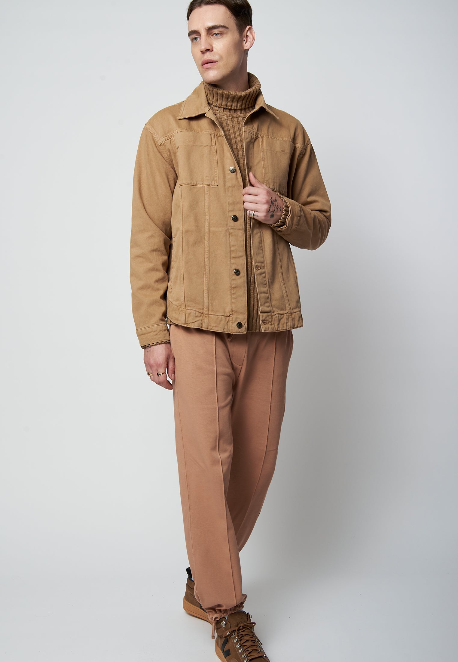JOU brown oversized denim jacket