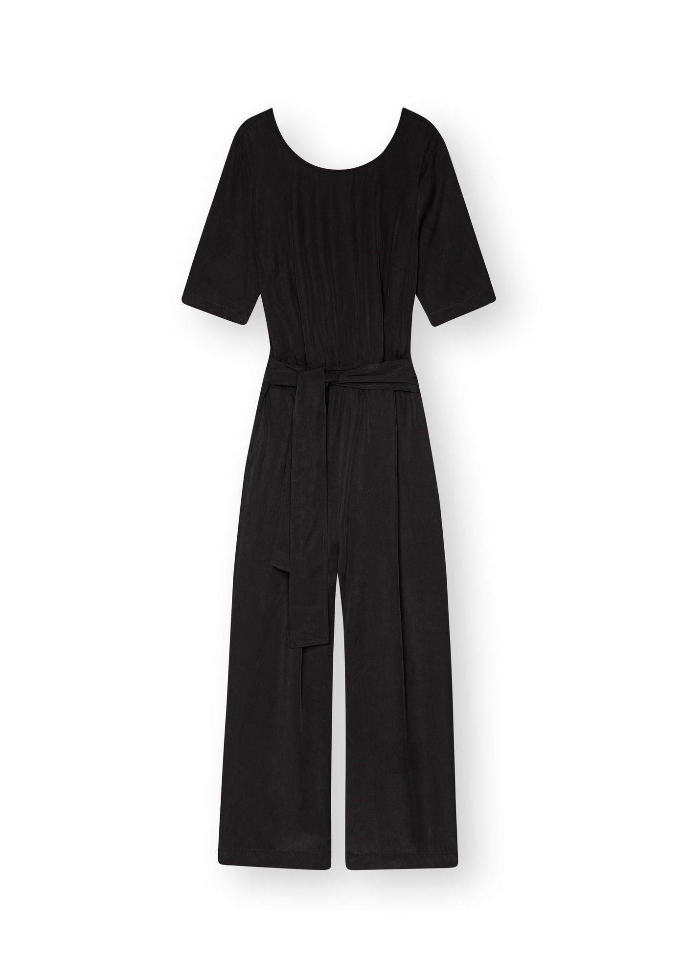 Jumpsuit half sleeves in black by LOVJOI made of TENCEL™ (ST)