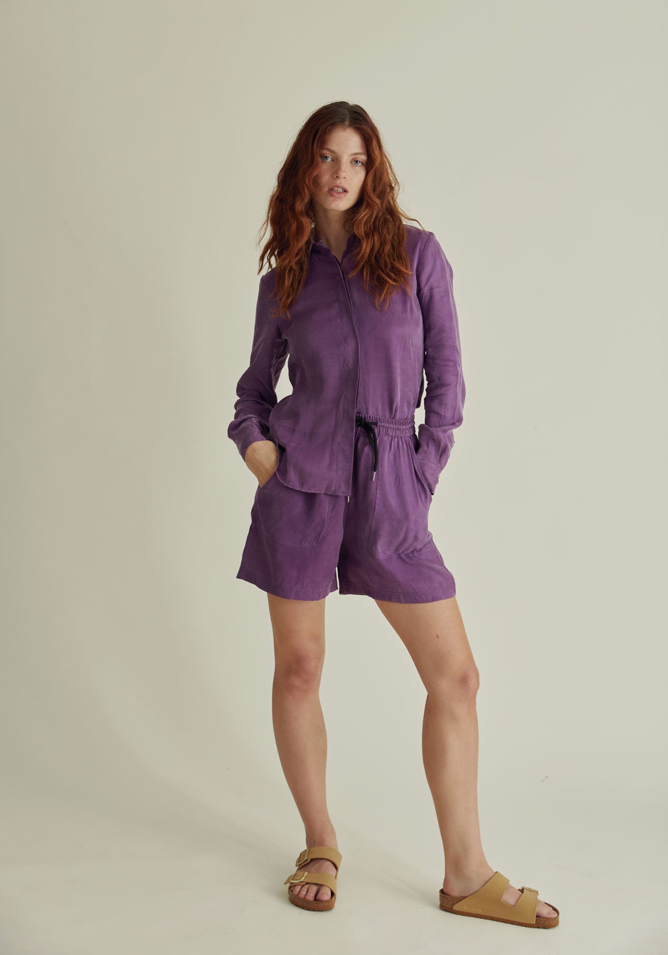 Violette Shorts HOLLY aus Cupro und Lenzing von Komodo