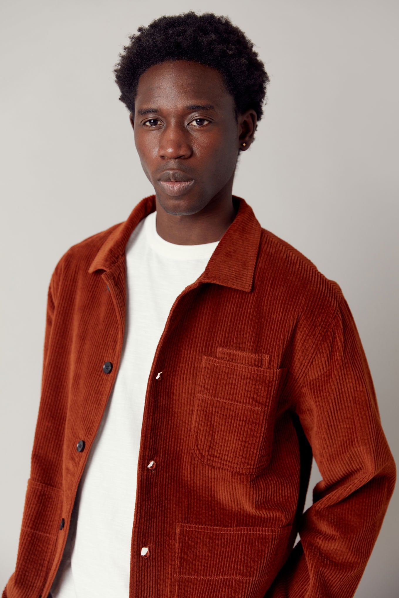 Red-brown corduroy jacket MONDRIAN made of 100% organic cotton from Komodo