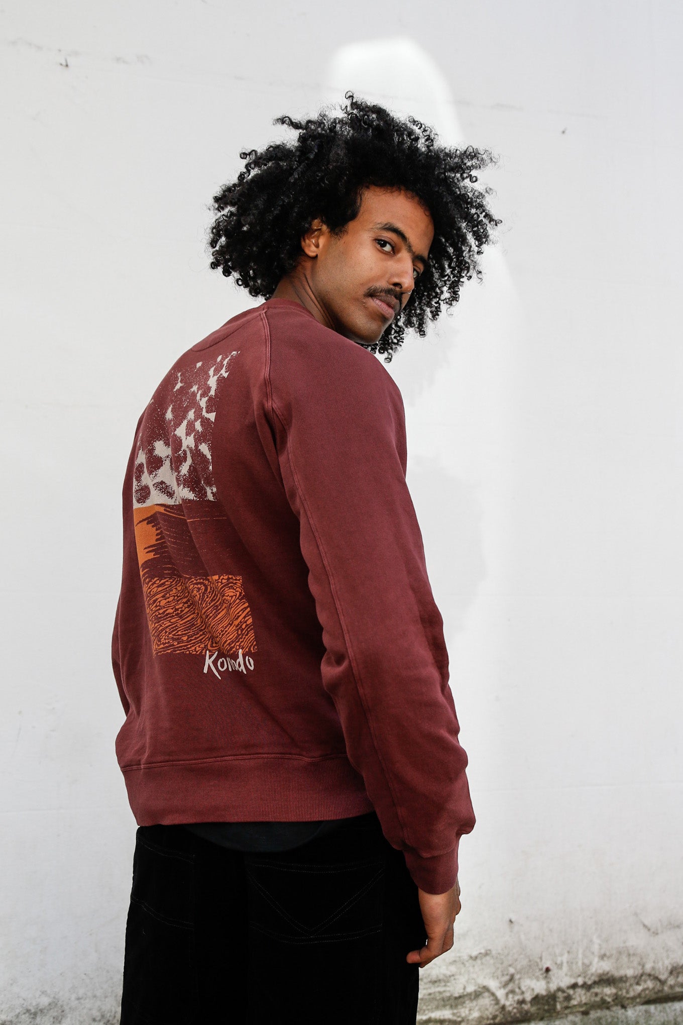 Braunroter Sweater BLOCK TEXTURE aus 100% Bio-Baumwolle von Komodo