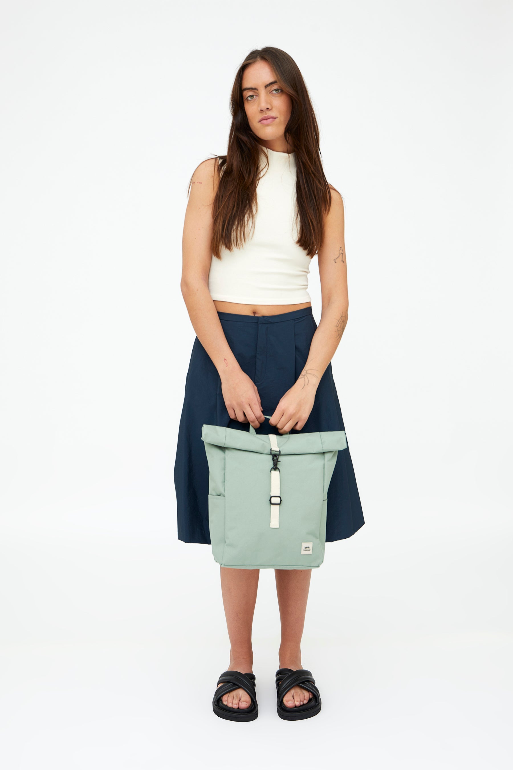 Grüner Rucksack Roll Mini aus recyceltem PET von Lefrik