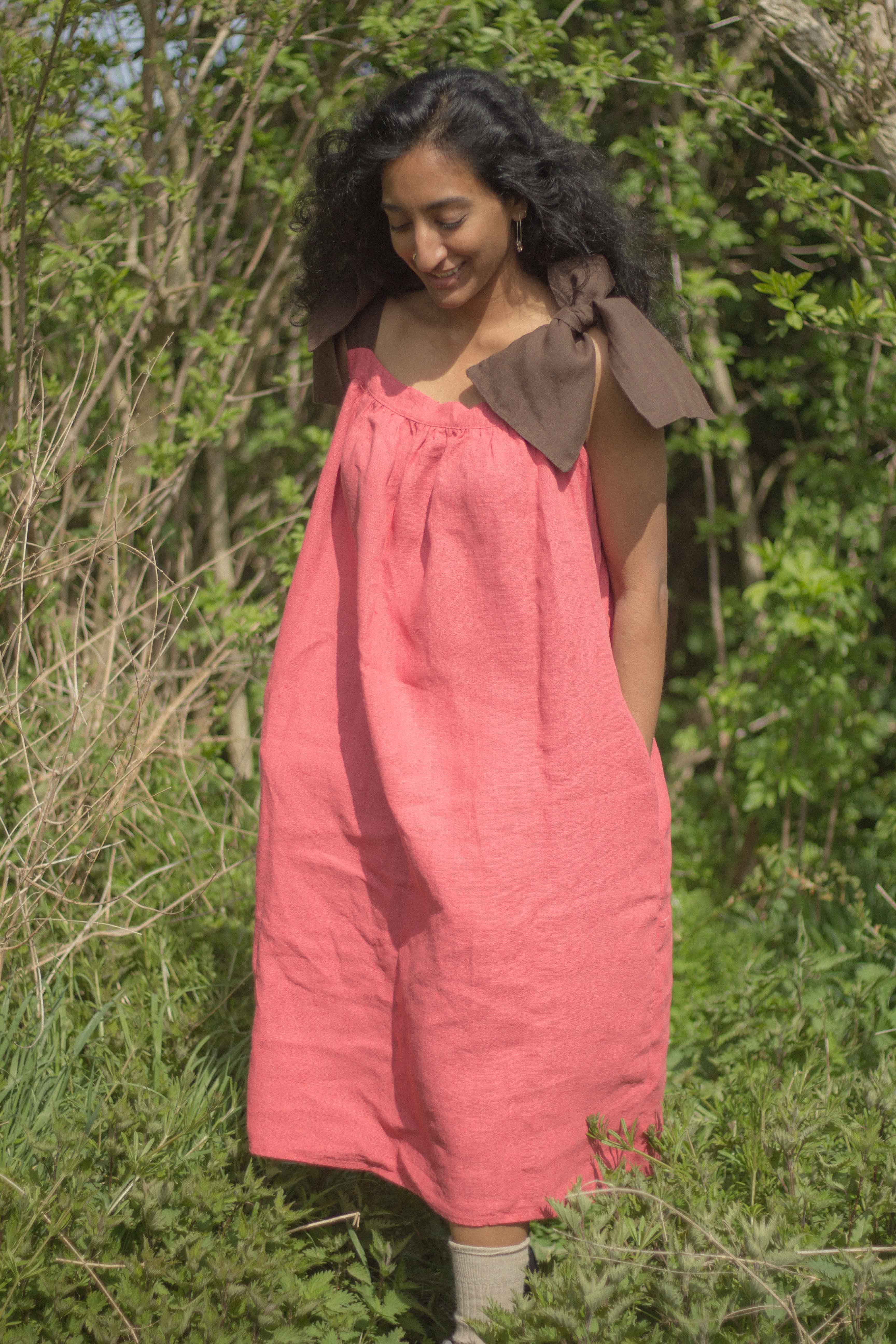Pink linen dress from Lemuel MC