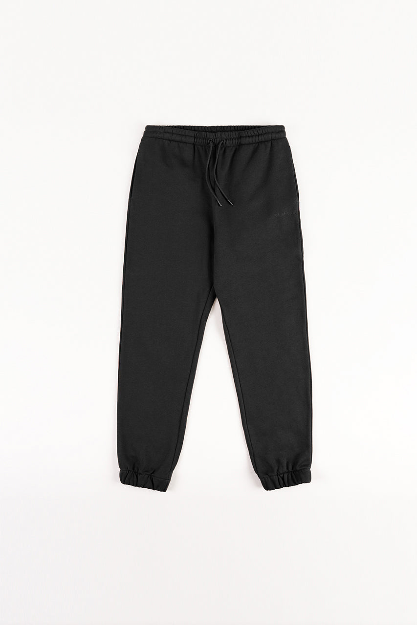 Black logo jogging pants made from organic cotton by Rotholz